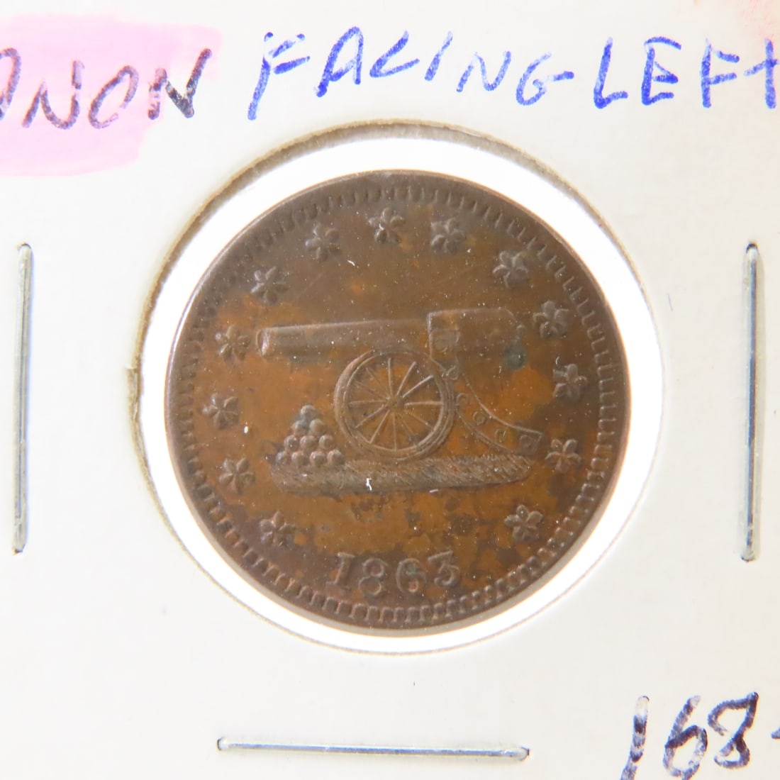 1863 Civil War Patriotic Token Army & Nave - 2