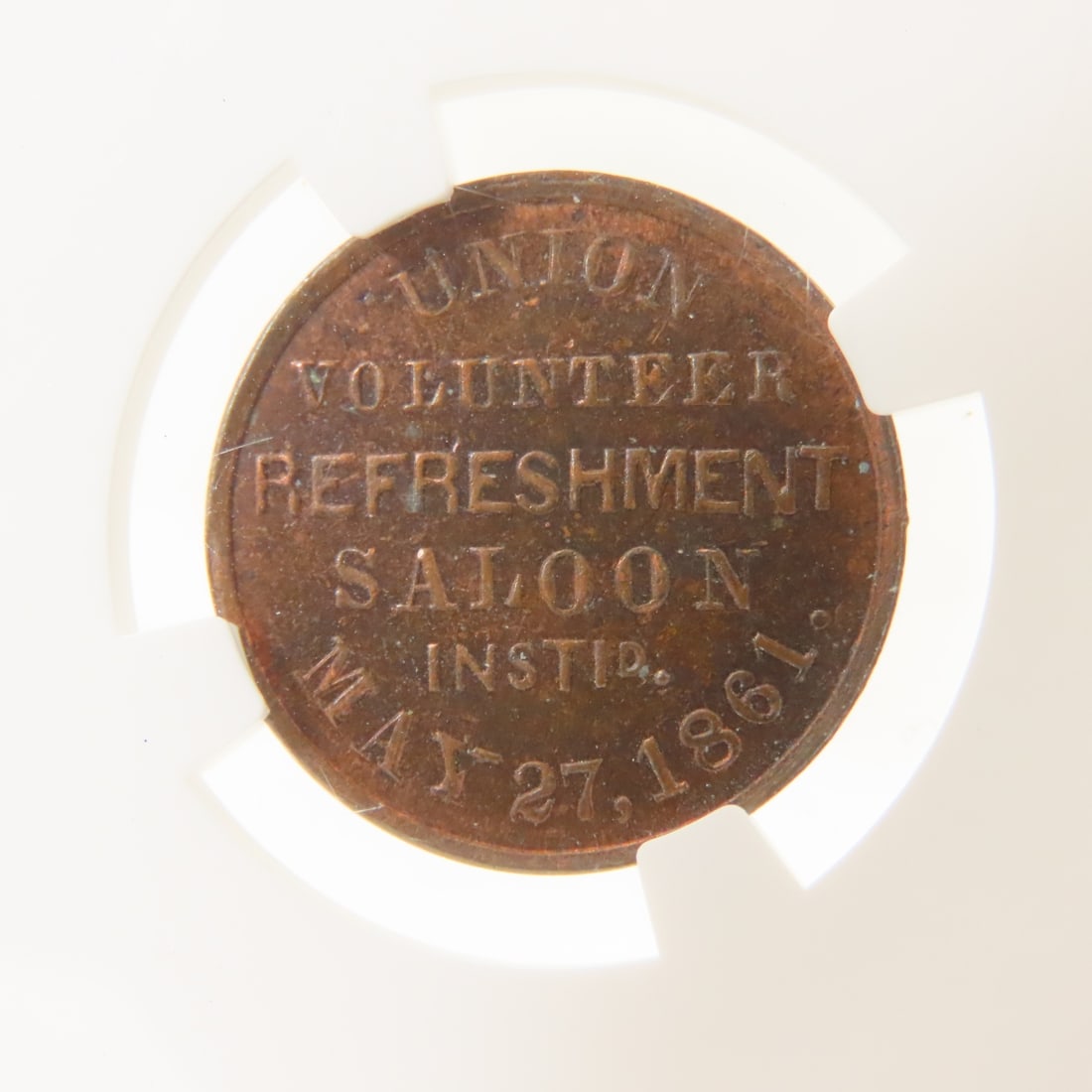 1863 Patriotic Token Union Volunteer NGC MS64RB - 4