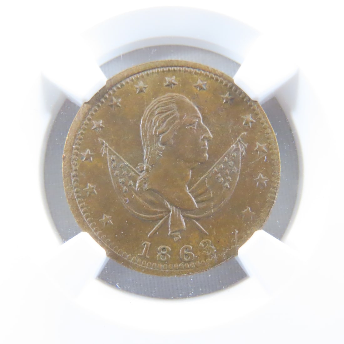 1863 Patriotic Civil War Token NGC MS63 BN - 2