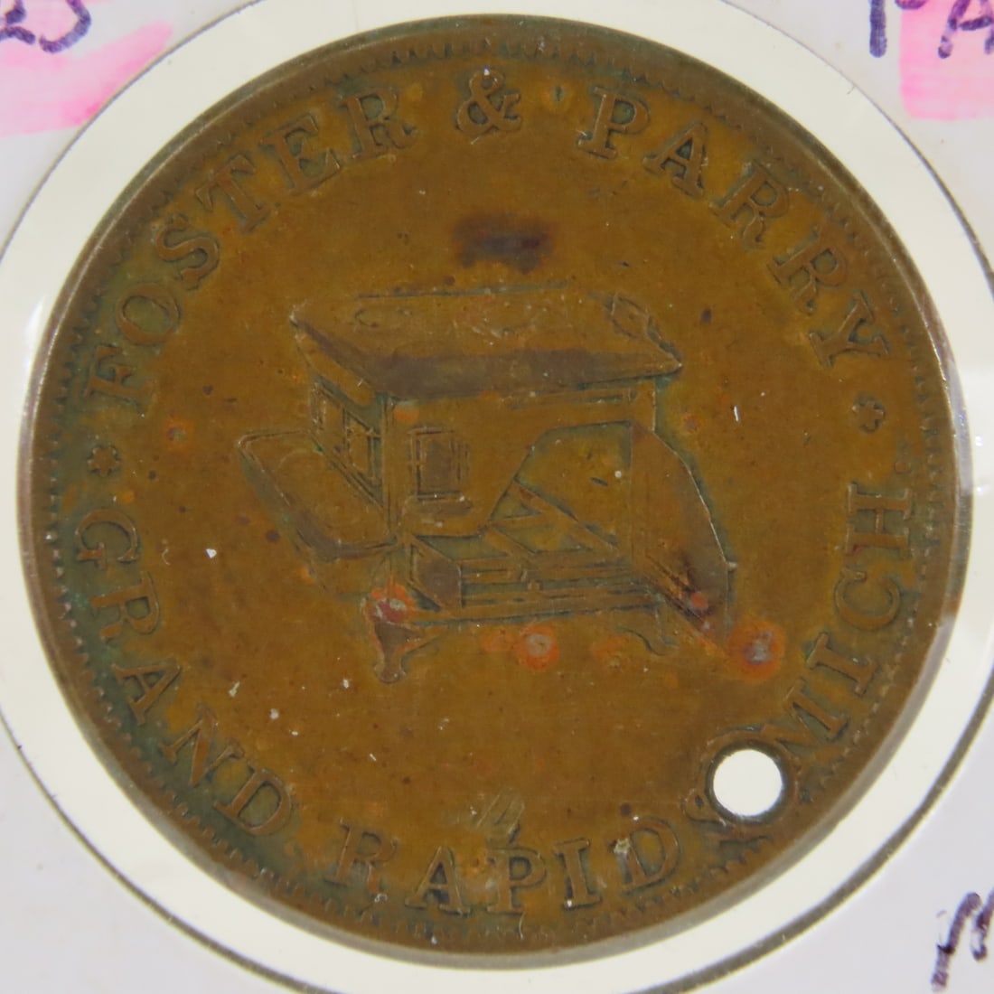 1850s Merchant Token Foster & Perry Michigan - 2