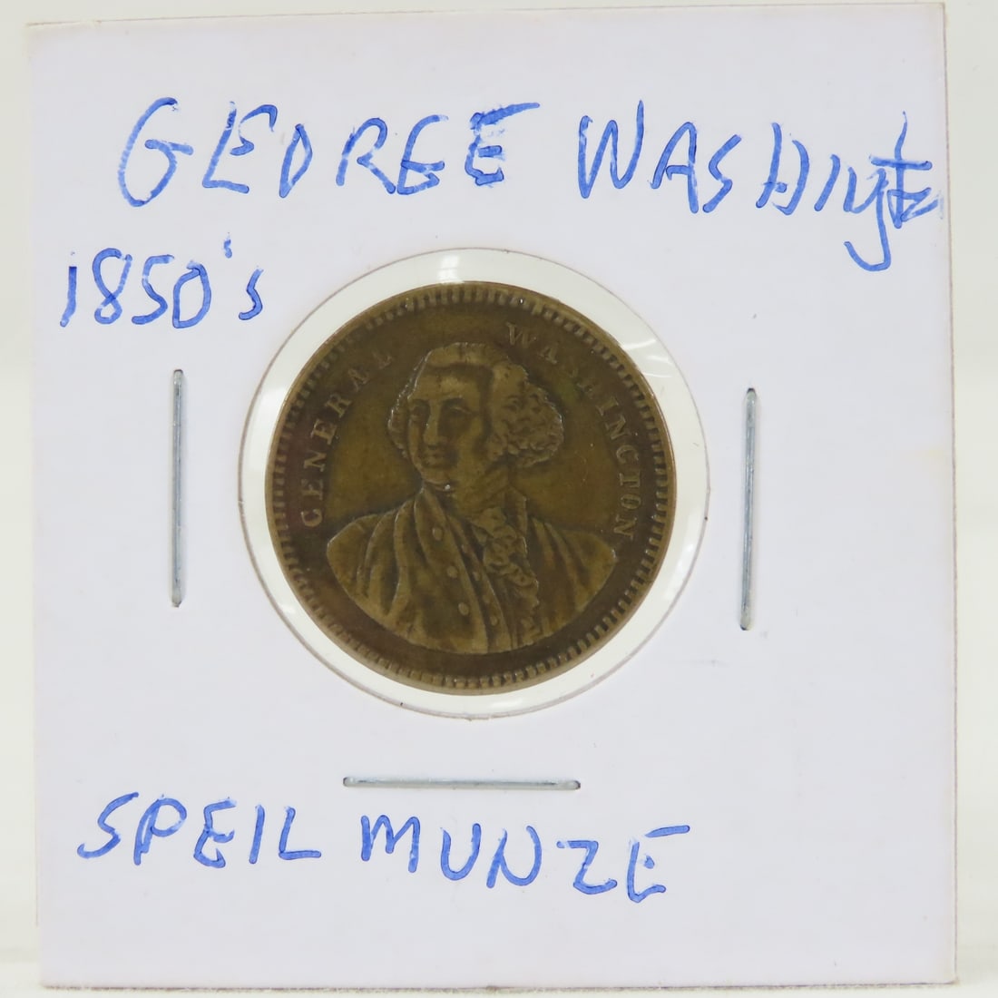 1850s Commemorative Token George Washington: 1850s Commemorative Token George Washington - Speil Marke LOT SIZE: 2x2x1" 1 LB All information and photos, which are part of the description, are intended to be as accurate as possible, but errors ar