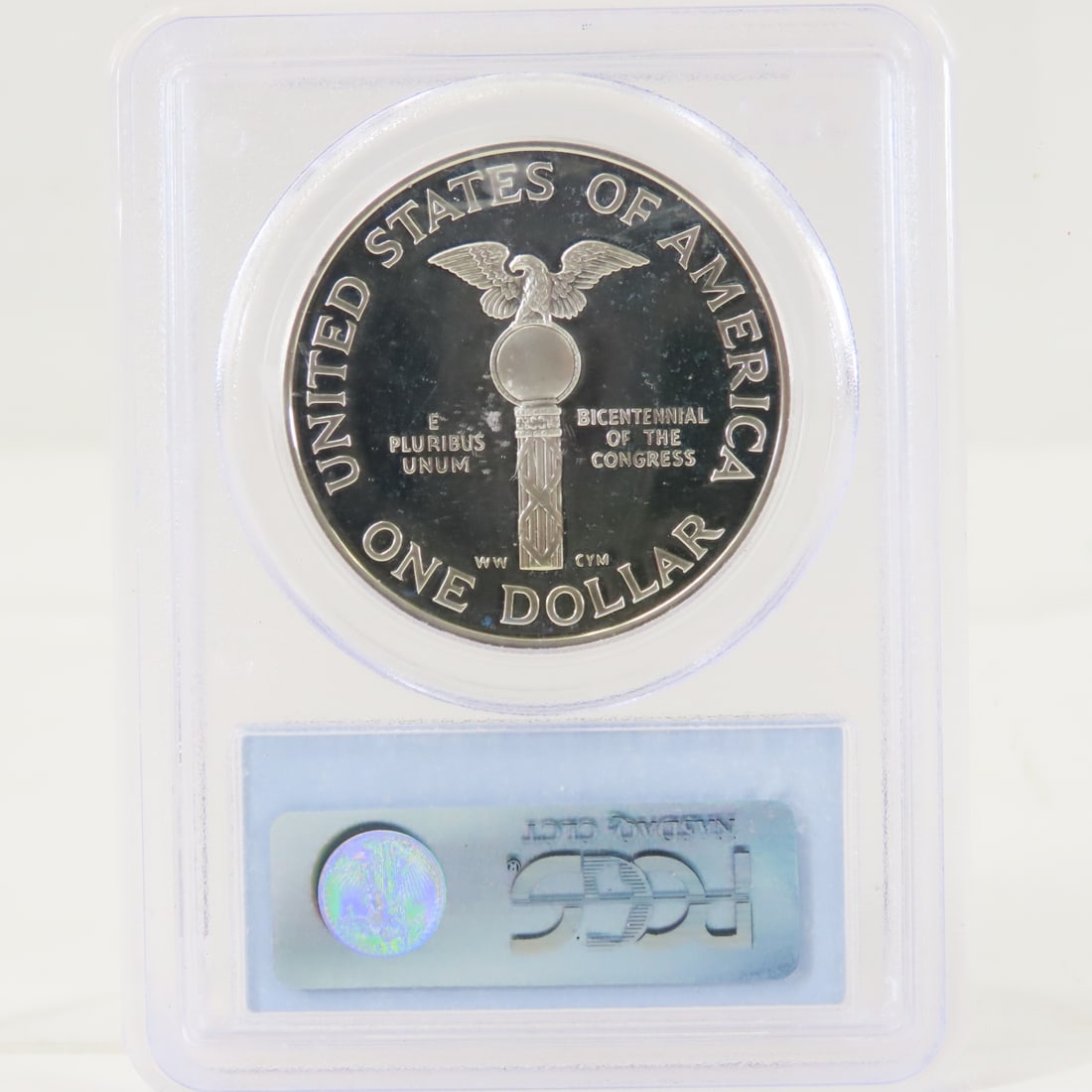 1989 S Congress Silver $1 PCGSPR69 DCAM - 3