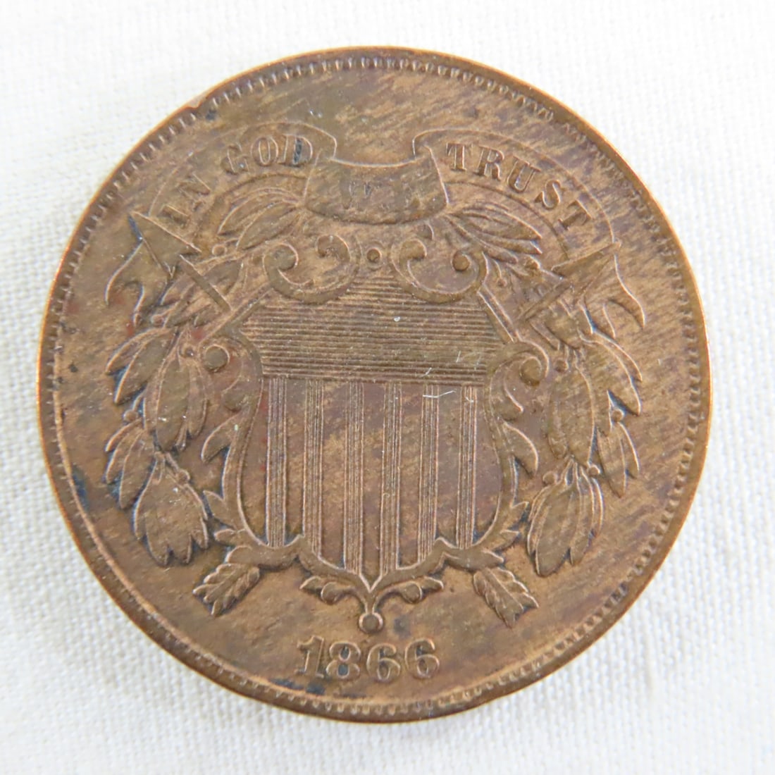Mixed US Coins, 1866 2c, 1921 Dime, 3 graded 1c - 2