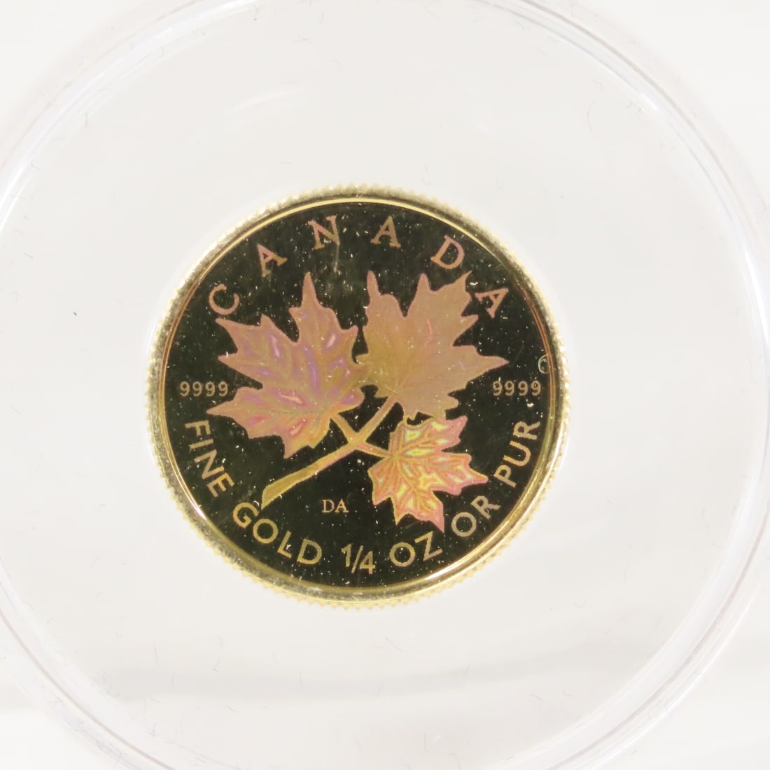 2001 1/4 OZT Gold Maple Leaf Hologram Coin - 2