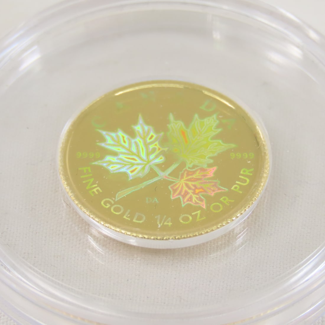 2001 1/4 OZT Gold Maple Leaf Hologram Coin - 5