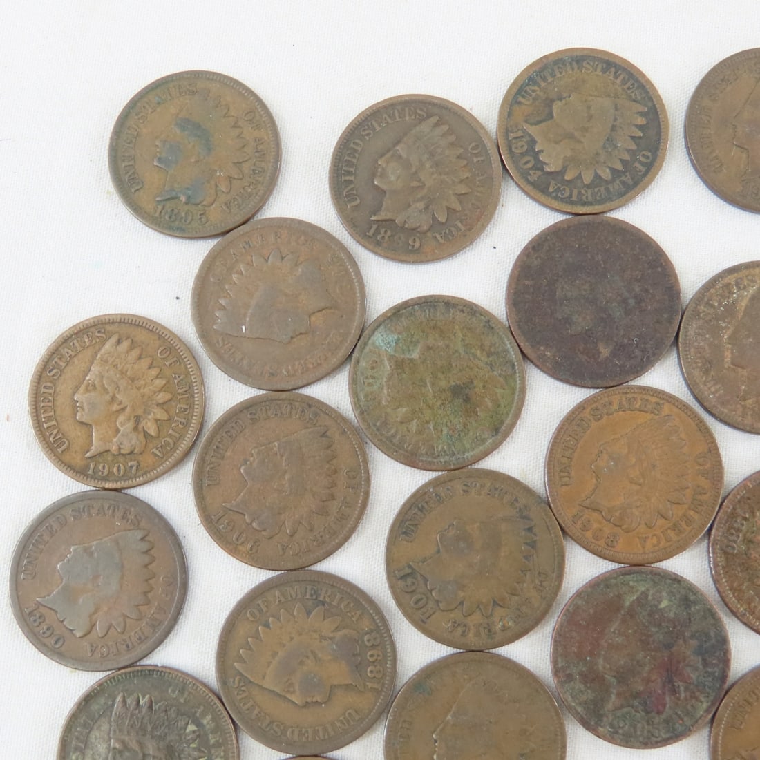 45 Indian Head Cents, Wheat Cents & Foreign Coins - 17