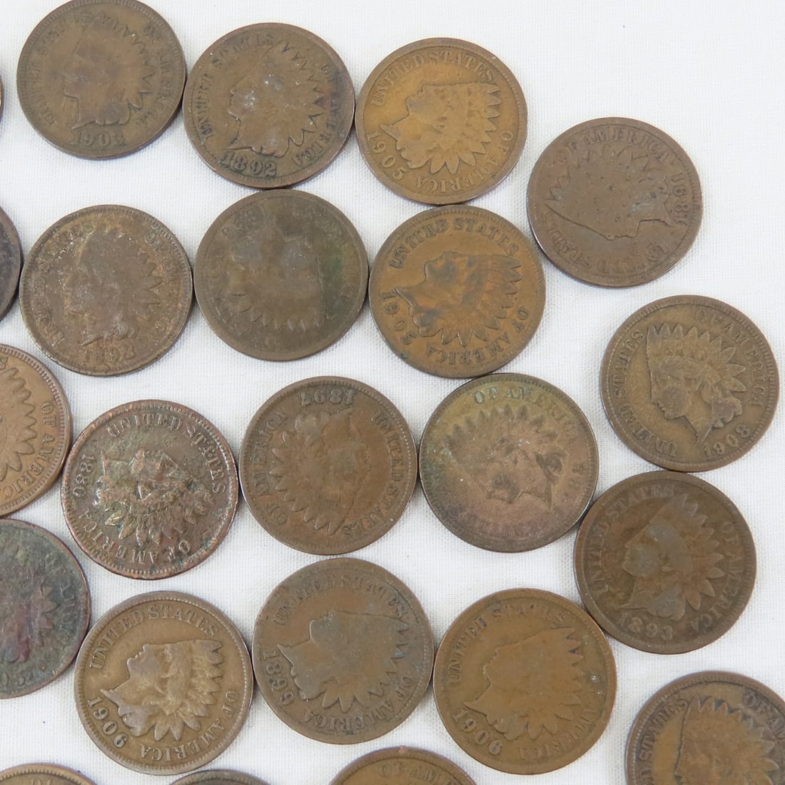 45 Indian Head Cents, Wheat Cents & Foreign Coins - 18