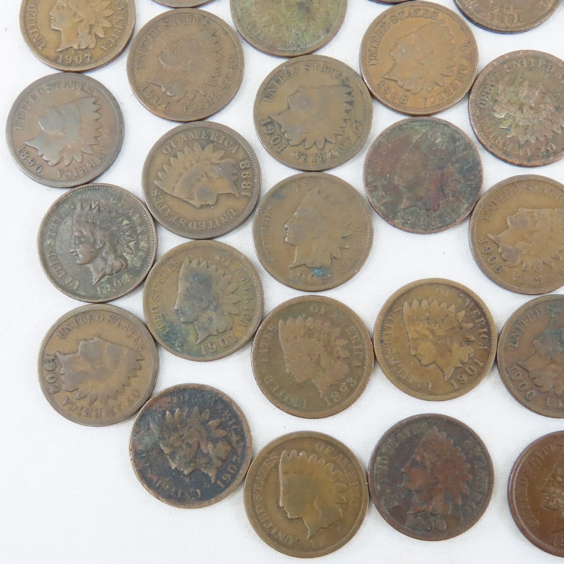 45 Indian Head Cents, Wheat Cents & Foreign Coins - 19