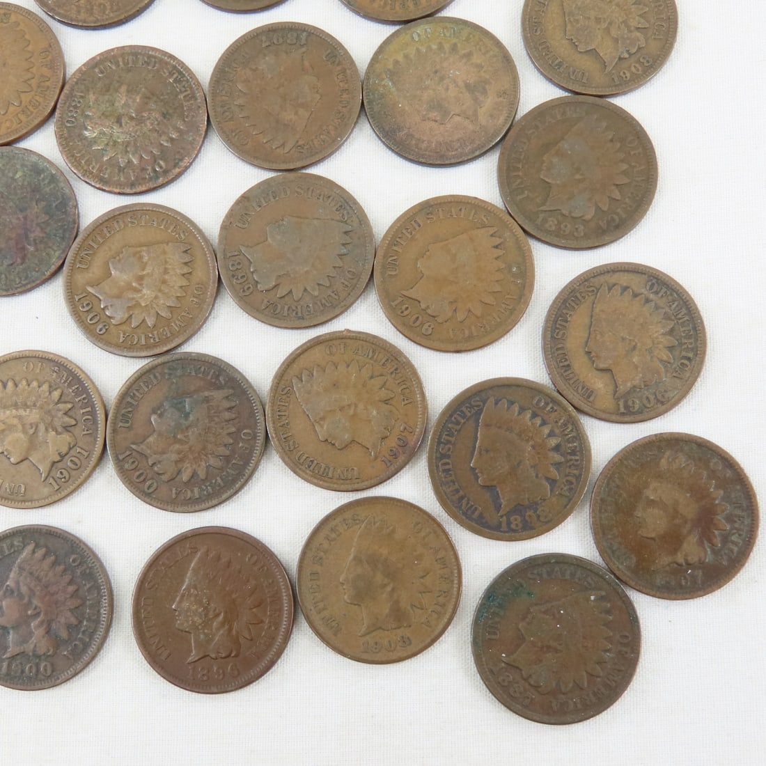 45 Indian Head Cents, Wheat Cents & Foreign Coins - 20