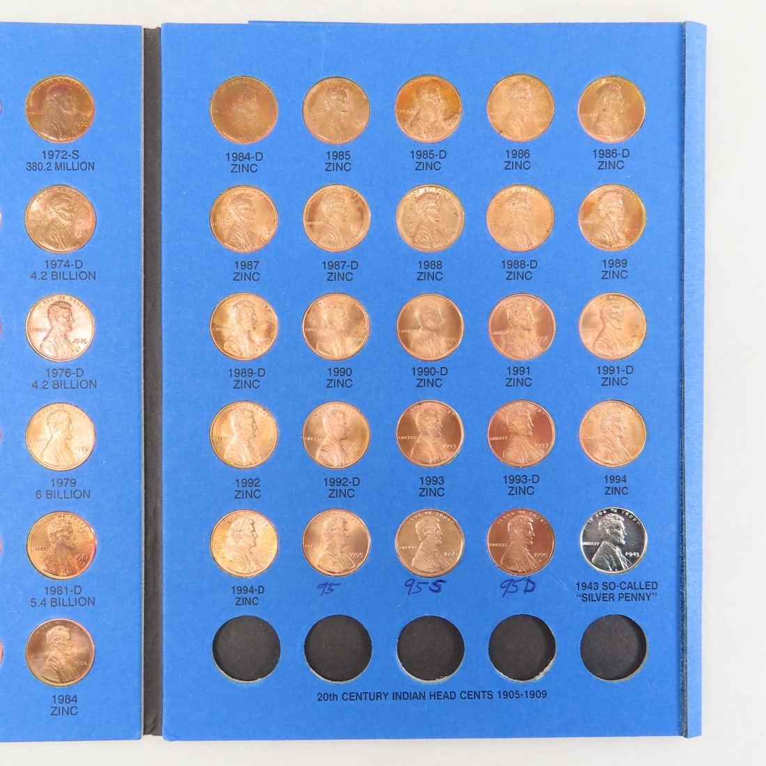 3 Lincoln Cent Books 1909-1995 - 15