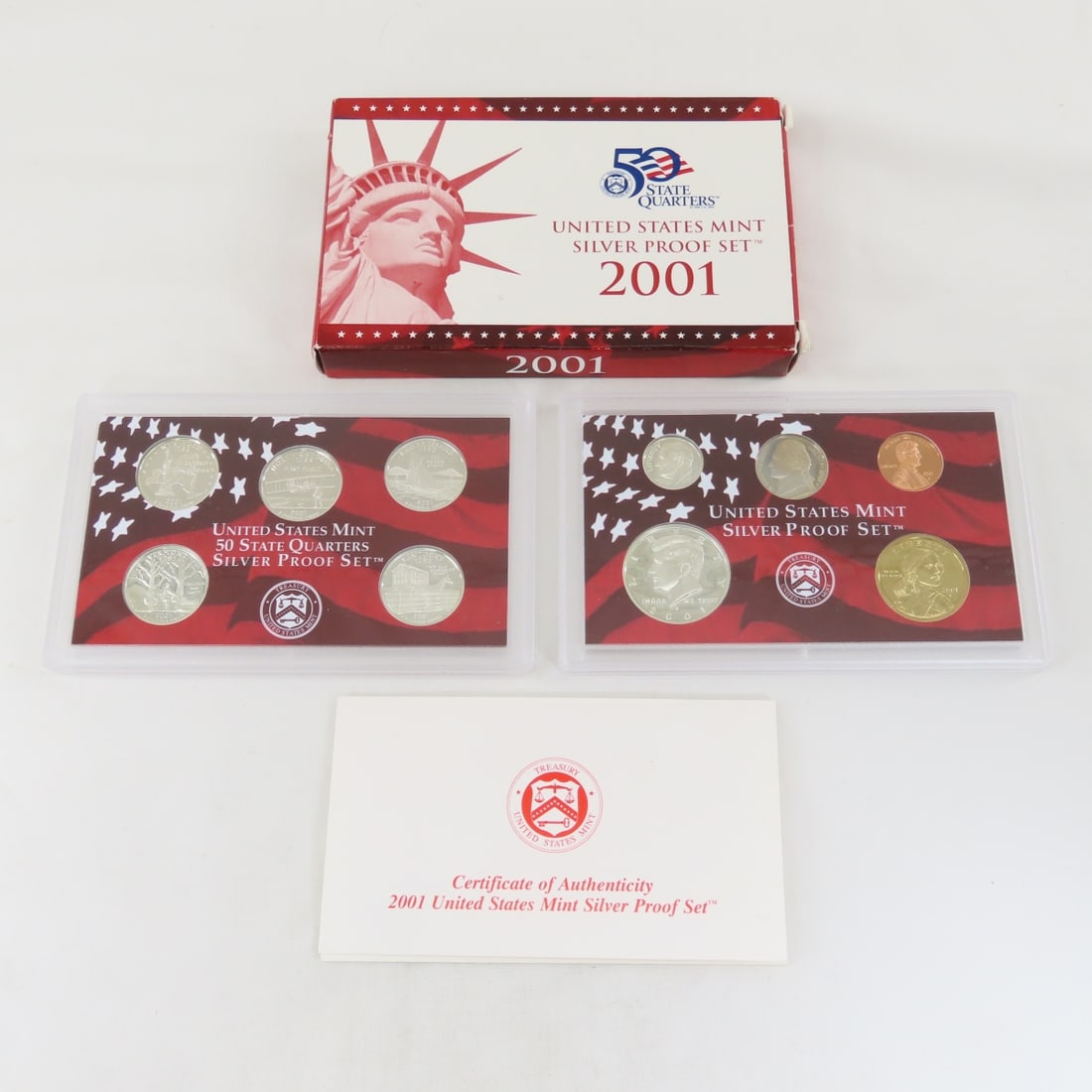 2001 US Mint Silver Proof Set: 2001 US Mint Silver Proof Set - LOT SIZE: 4x3x2 2 LB All information and photos, which are part of the description, are intended to be as accurate as possible, but errors are possible. No item may be 