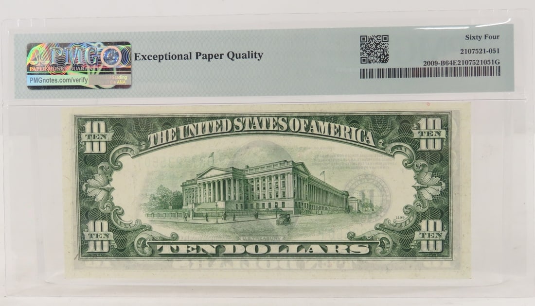 1934 D $10 Fed Res Note New York PMG 64 Choice Unc - 4