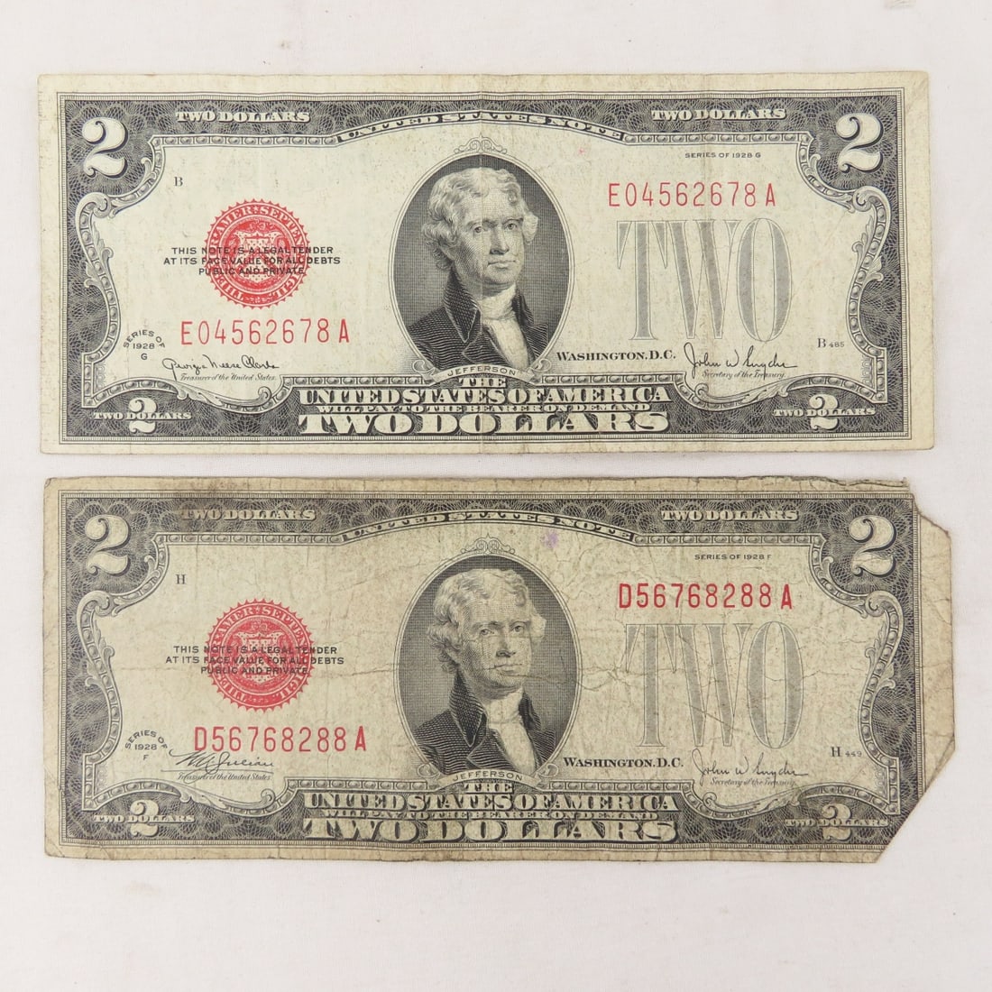 15 $2 Red Seal Notes: 2 1928, 13 1953 - 2