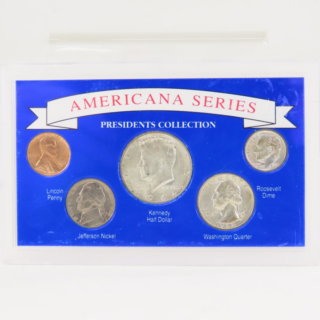 Americana Series Presidents Collection 5 Coin Set: Americana Series Presidents Collection 5 Coin Set - In plastic case LOT SIZE: 6x4x1" 1 LB All information and photos, which are part of the description, are intended to be as accurate as possible, but