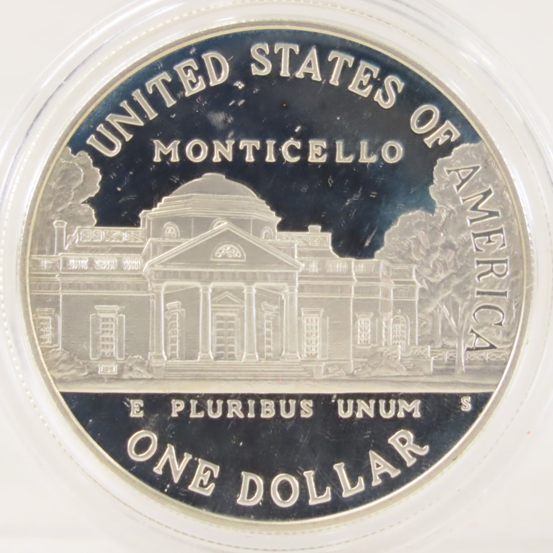 1993 S Thomas Jefferson Proof Silver Dollar - 2