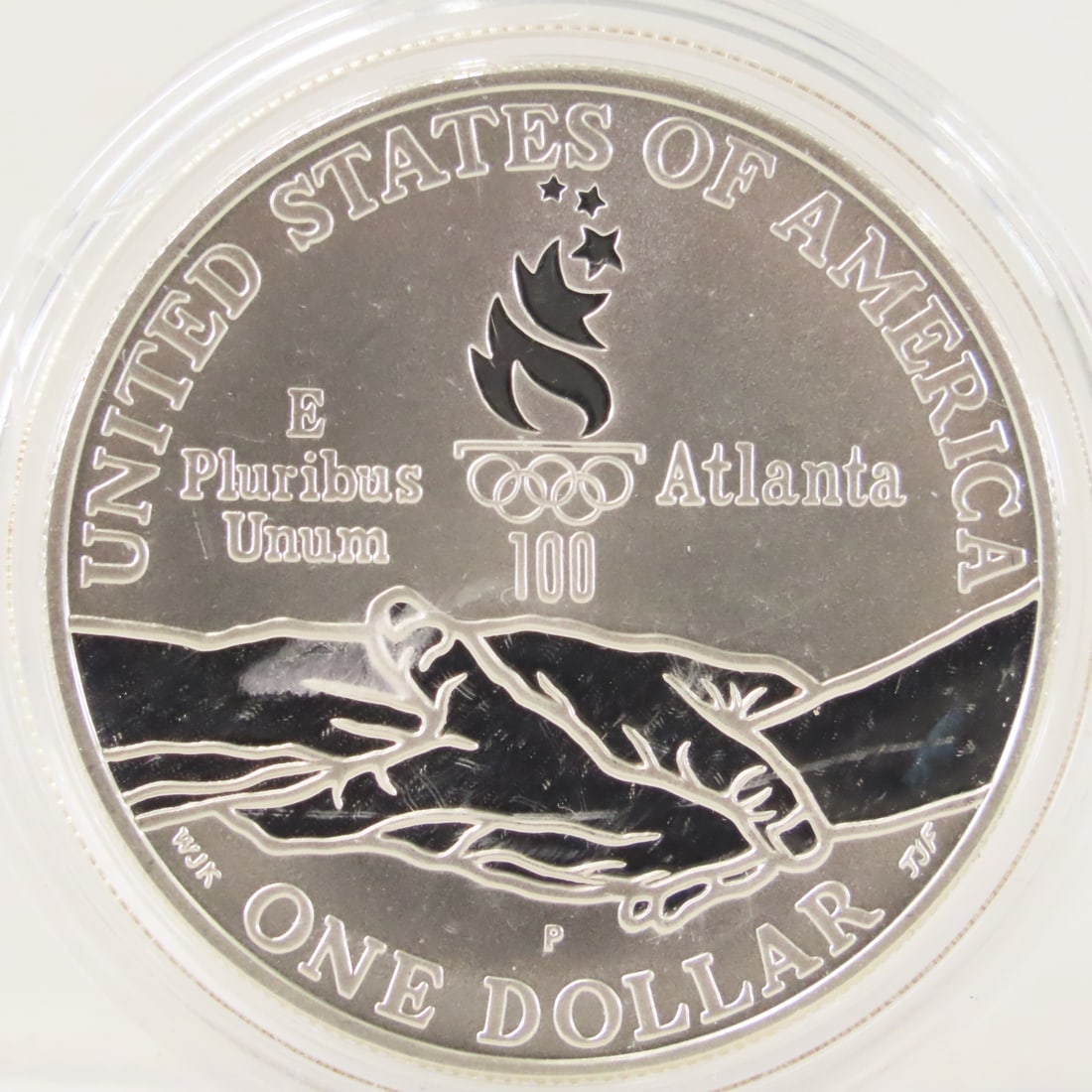 1995 P Atlanta Olympics Proof Silver Dollar - 2