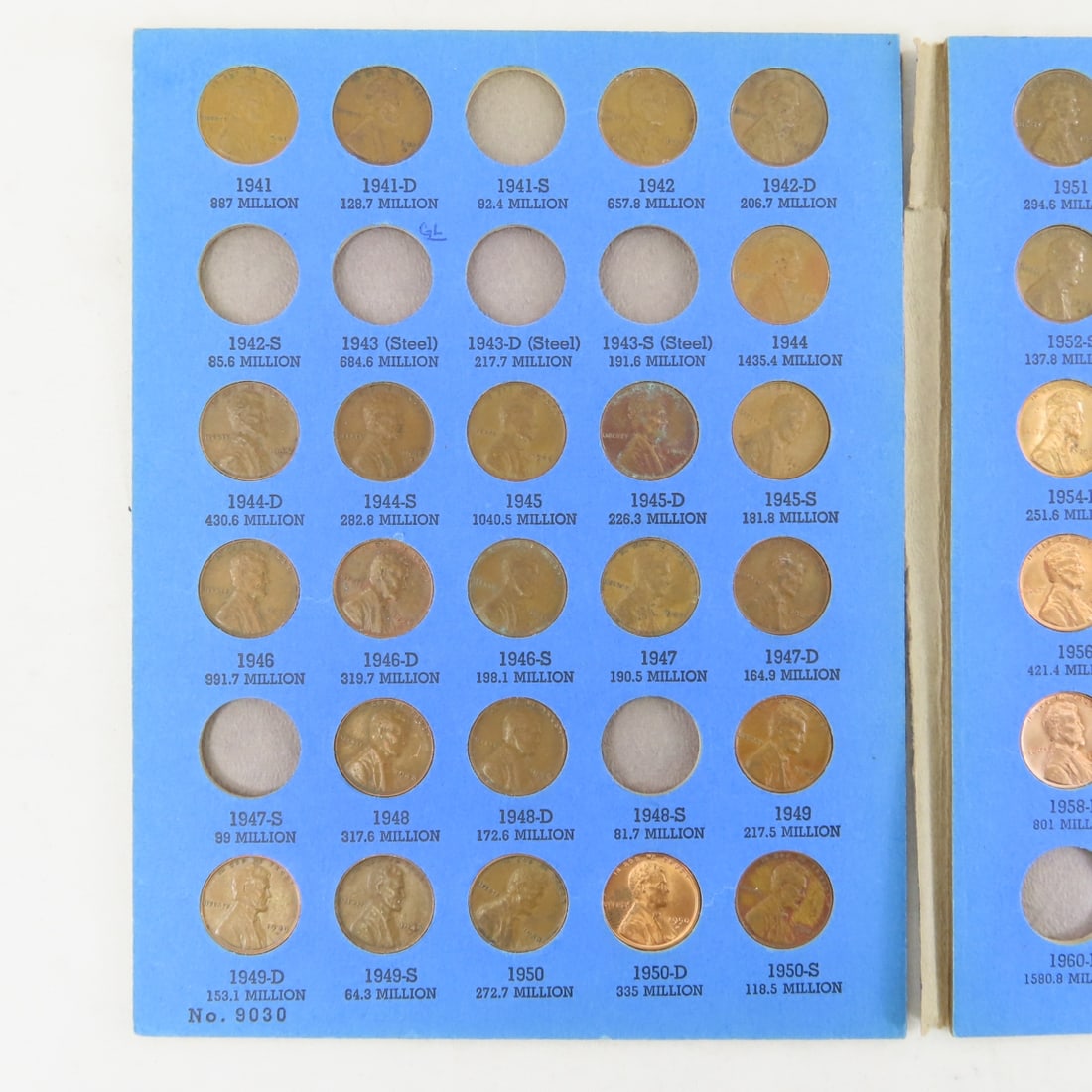 Lincoln Wheat & Memorial Cents in books 1909+ - 20