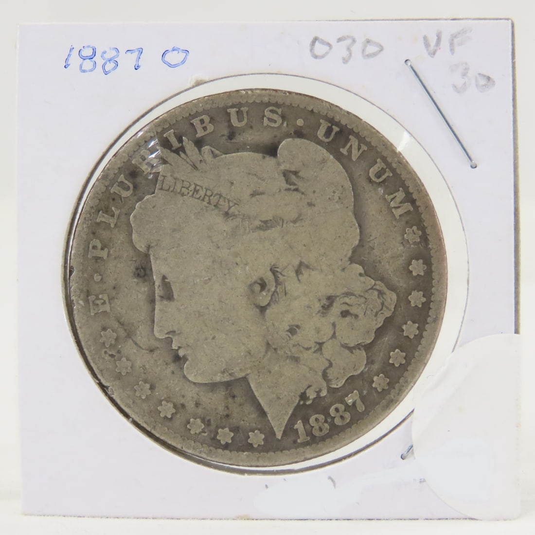 1887 O Morgan Silver Dollar: 1887 O Morgan Silver Dollar - LOT SIZE: 2x2x1" 1 LB All information and photos, which are part of the description, are intended to be as accurate as possible, but errors are possible. No item may be