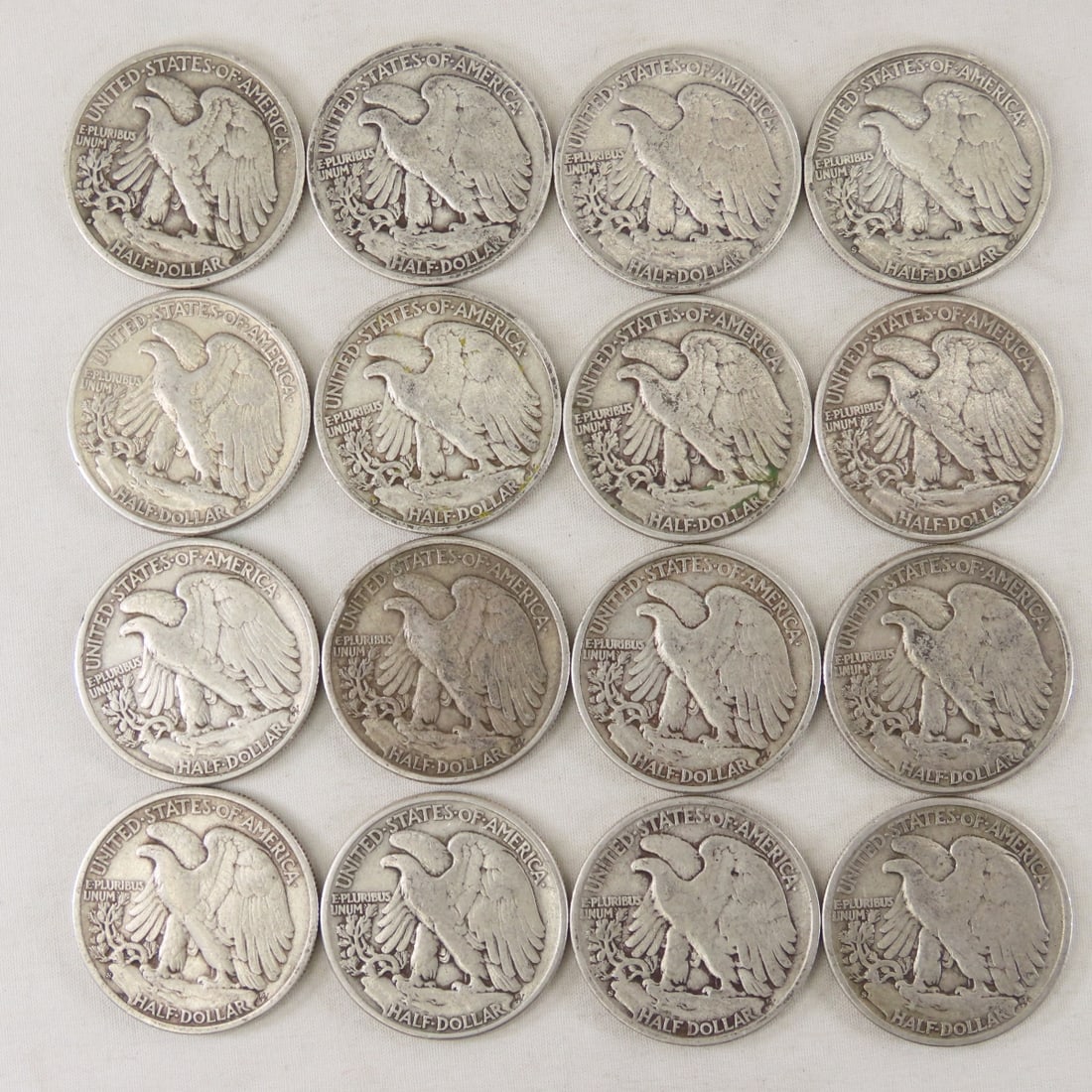 16 Walking Liberty Silver Half Dollars 1936-1945 - 2