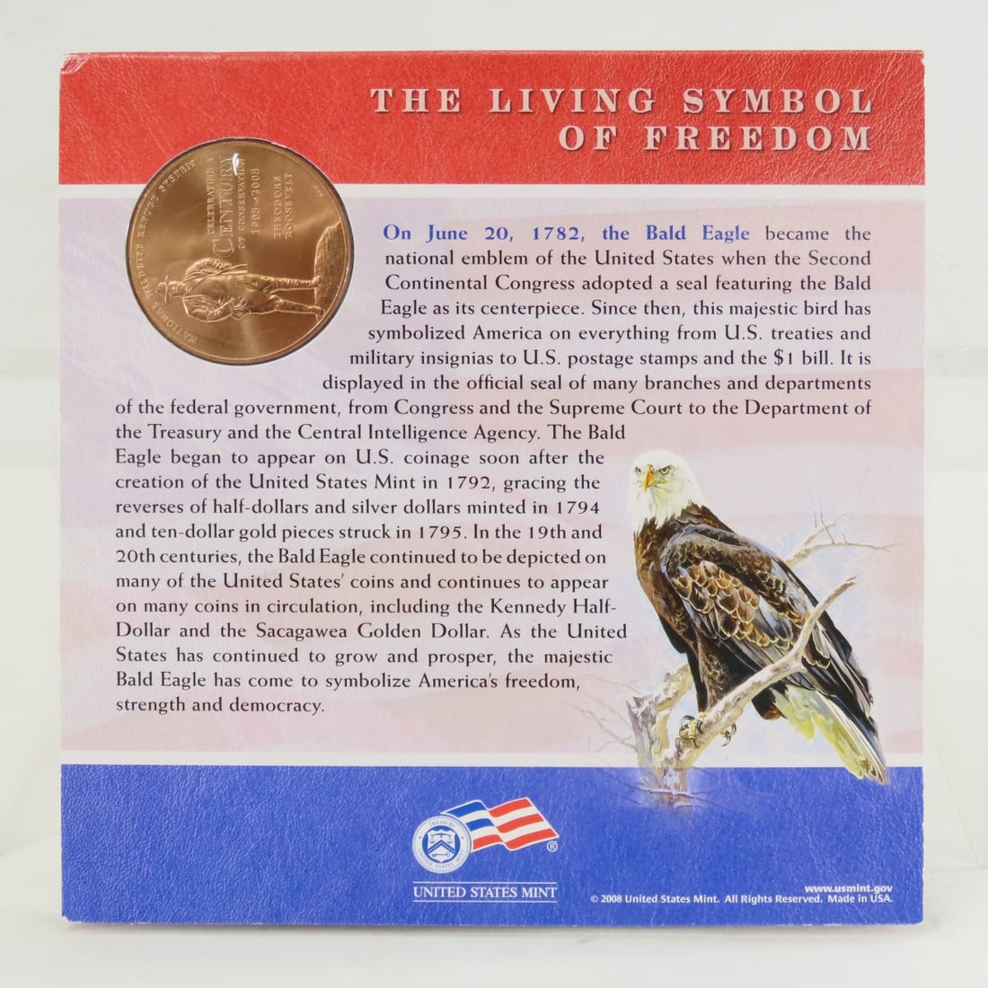 2008 Silver Bald Eagle Coin & Bronze Medal Set - 5