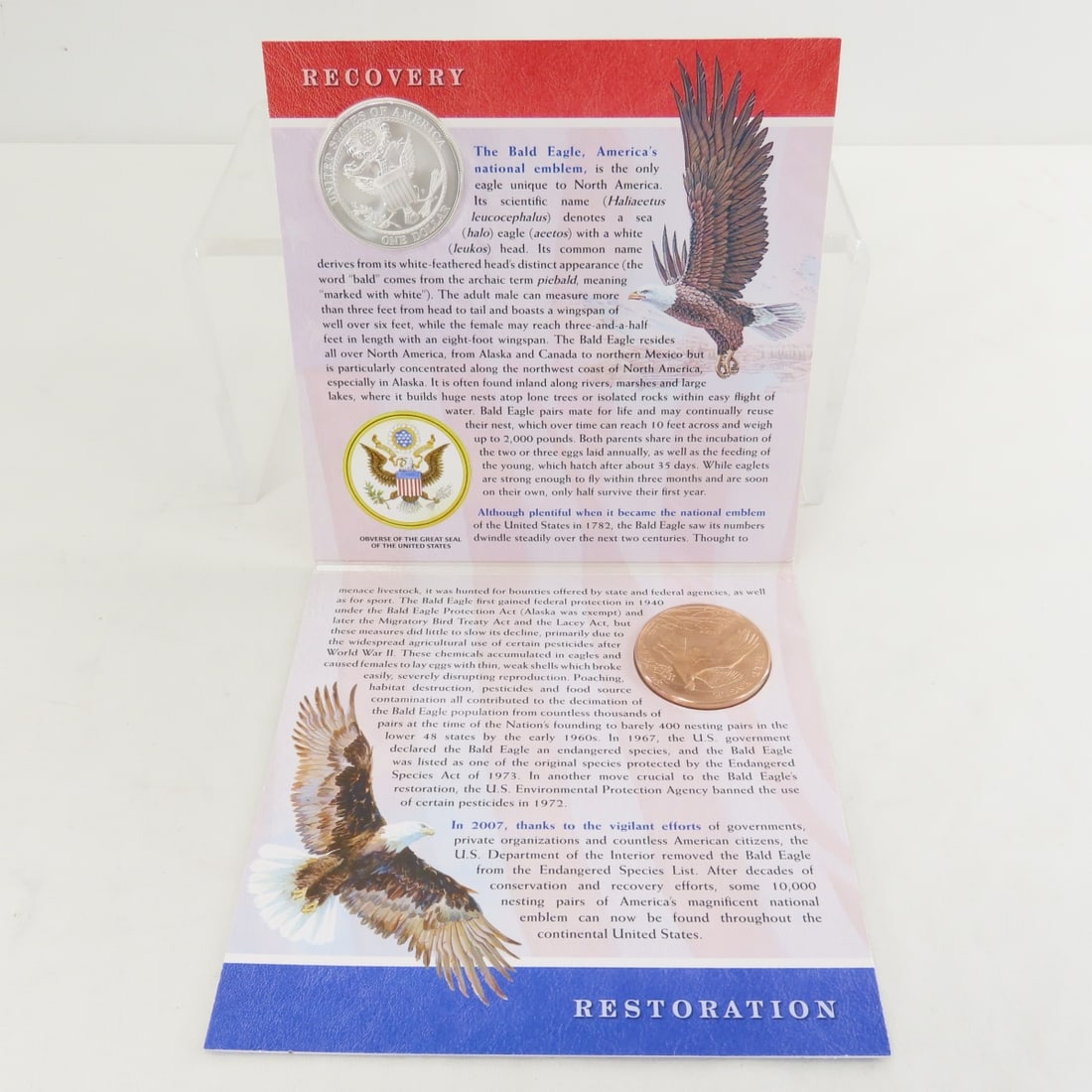 2008 Silver Bald Eagle Coin & Bronze Medal Set - 8