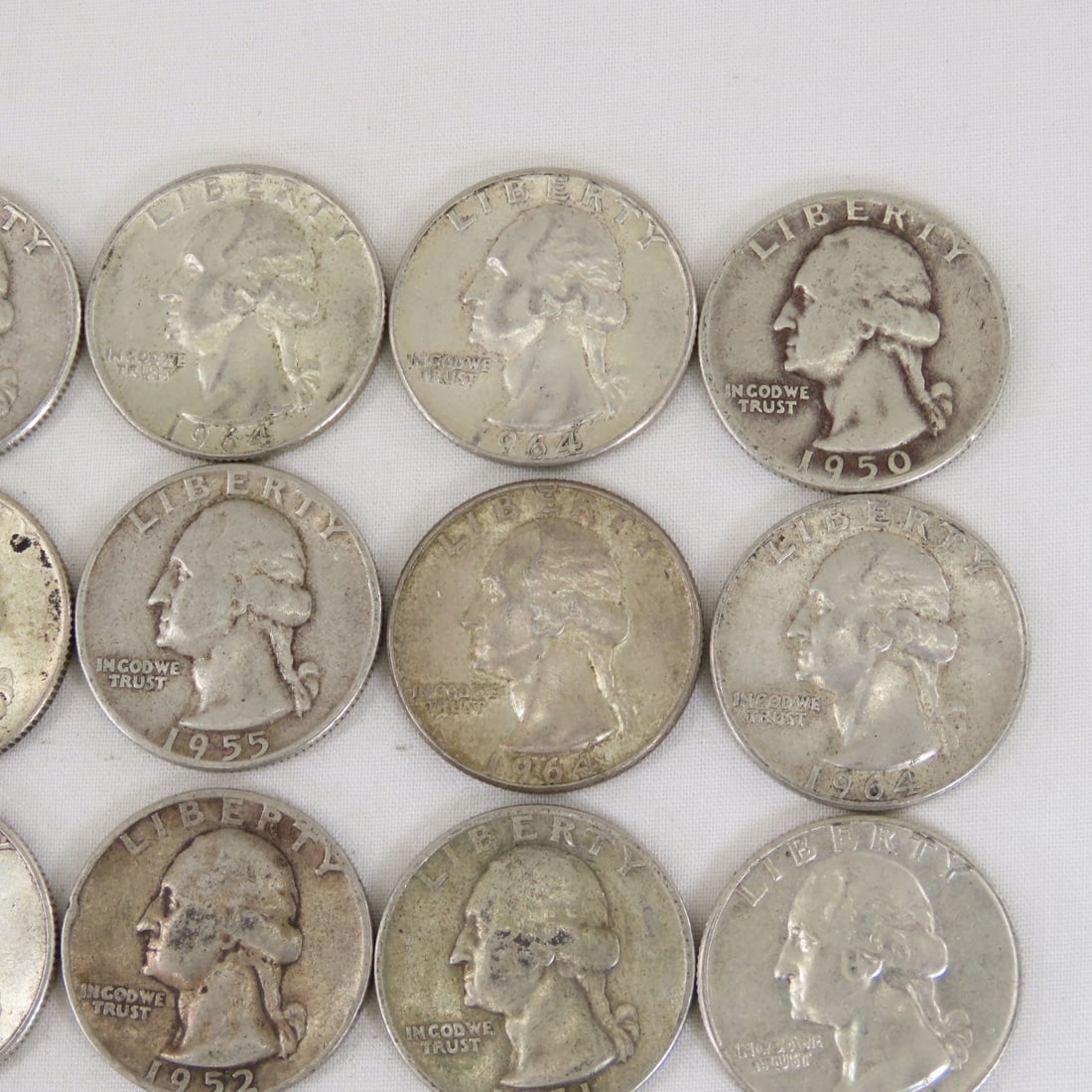 $5 Face Washington Silver Quarters 1950s-1960s - 3