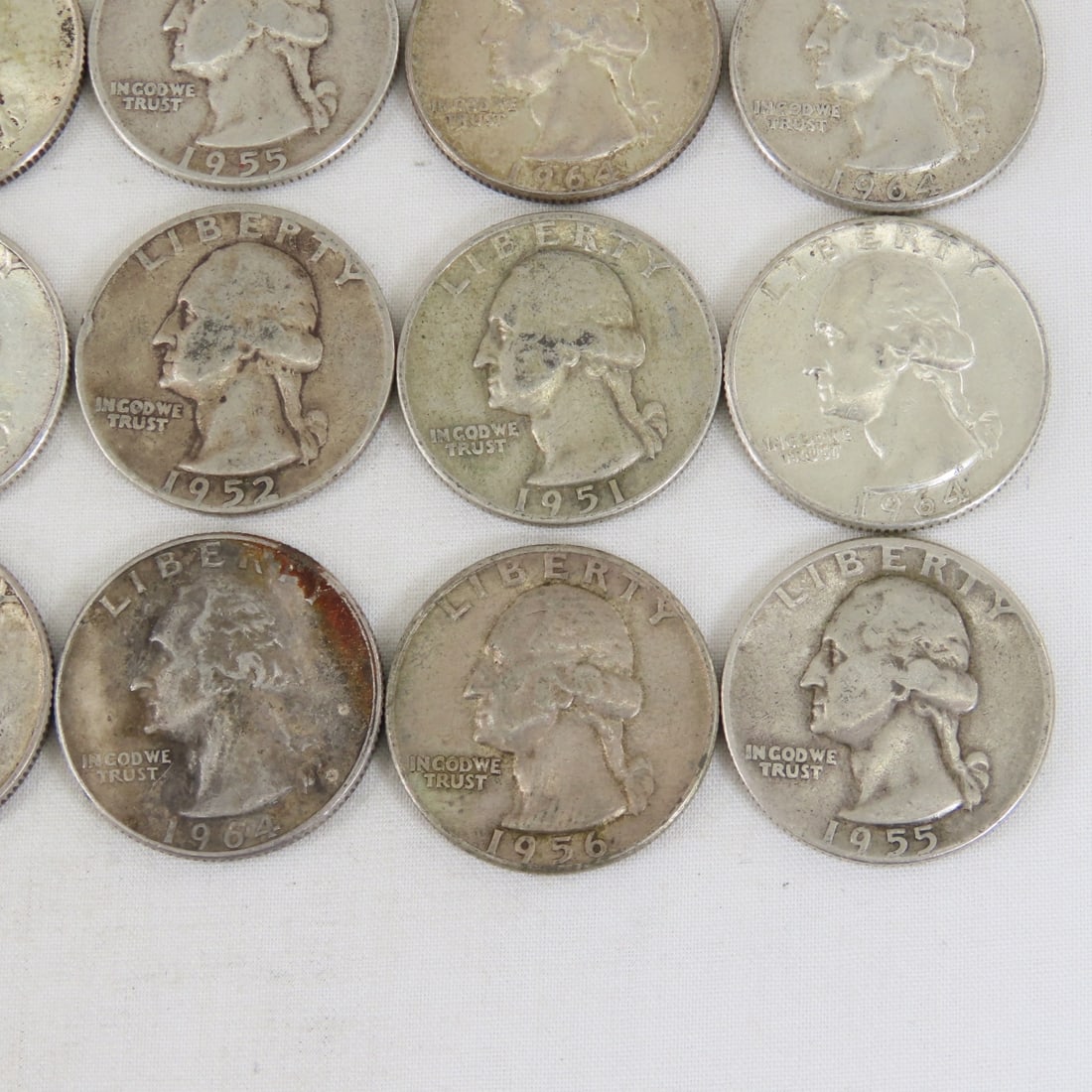 $5 Face Washington Silver Quarters 1950s-1960s - 5
