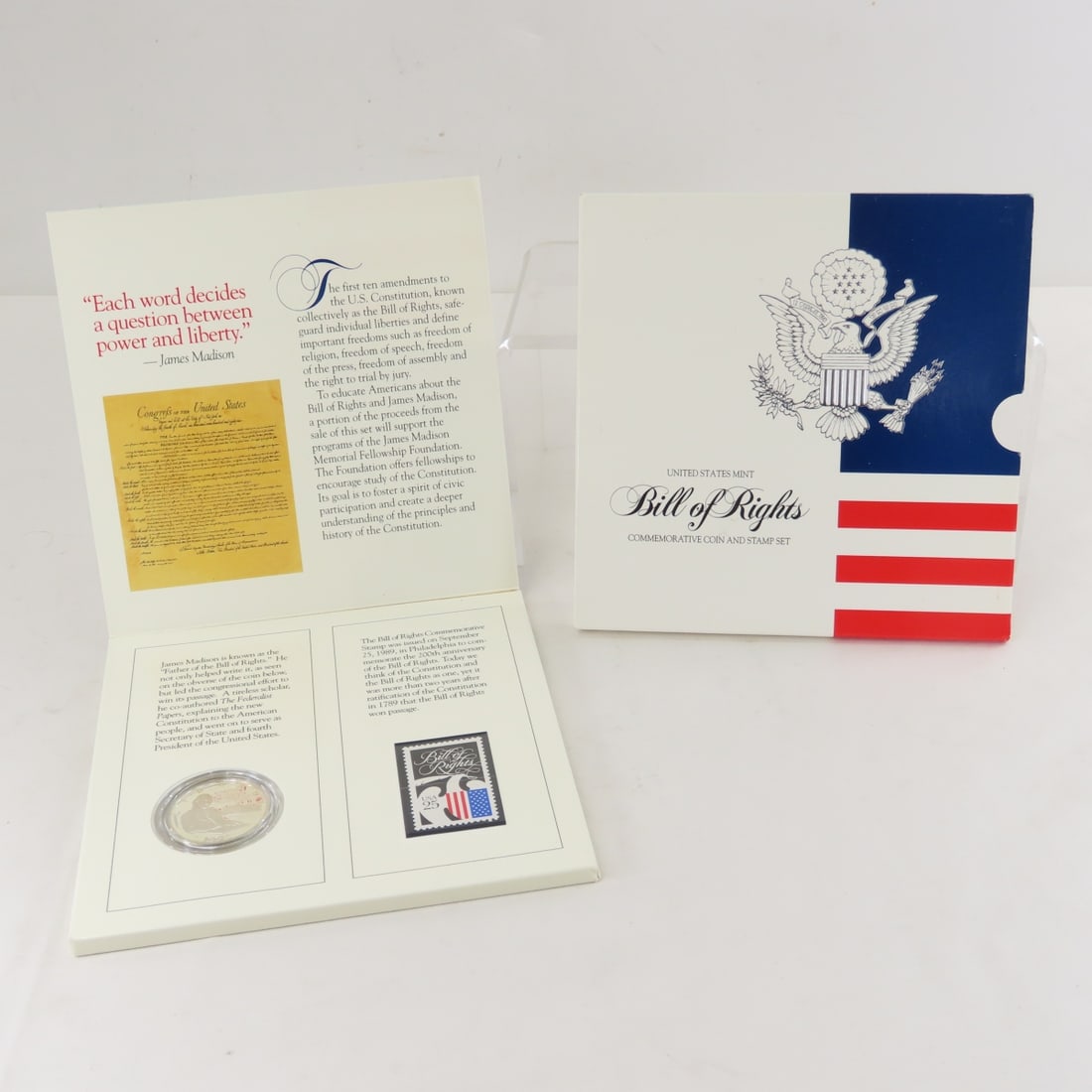 1993 Bill of Rights Commemorative Coin & Stamp Set - 10
