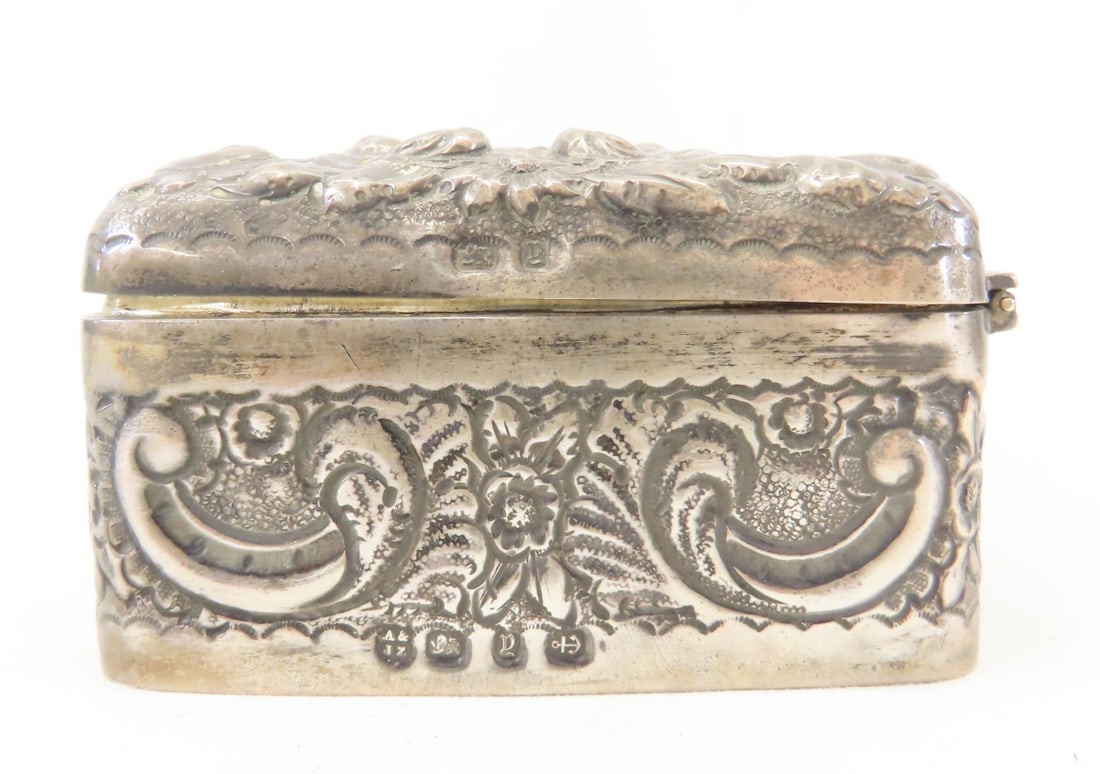 1898 A & J Zimmerman Sterling Silver Cigar Box - 4