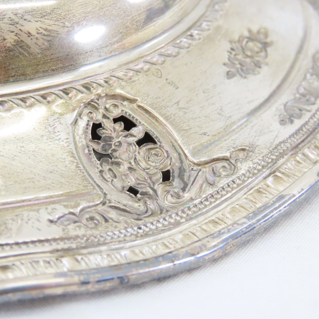 Wallace Rose Point Weighted Sterling Compote - 8