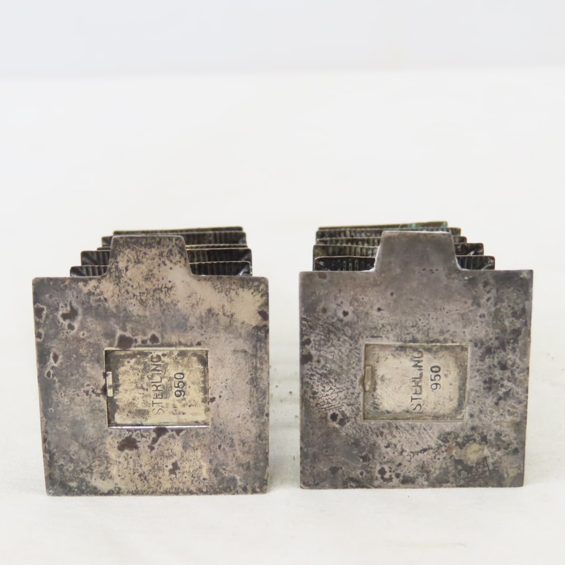Sterling Silver Mid Century Pagoda S&P Shakers 68g - 5