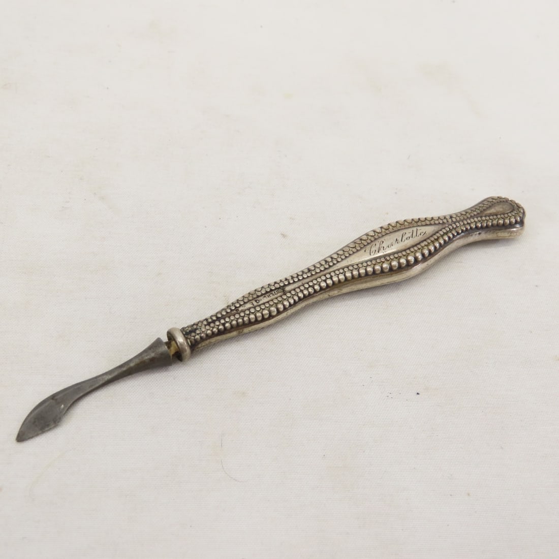 Antique Sterling Handle Ink Scraper, Manicure Tool - 5