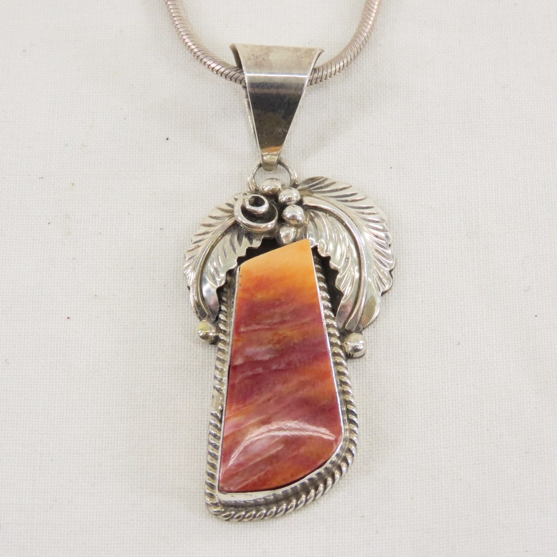 Spiny Oyster Sterling Pendant by JT and Necklace - 4