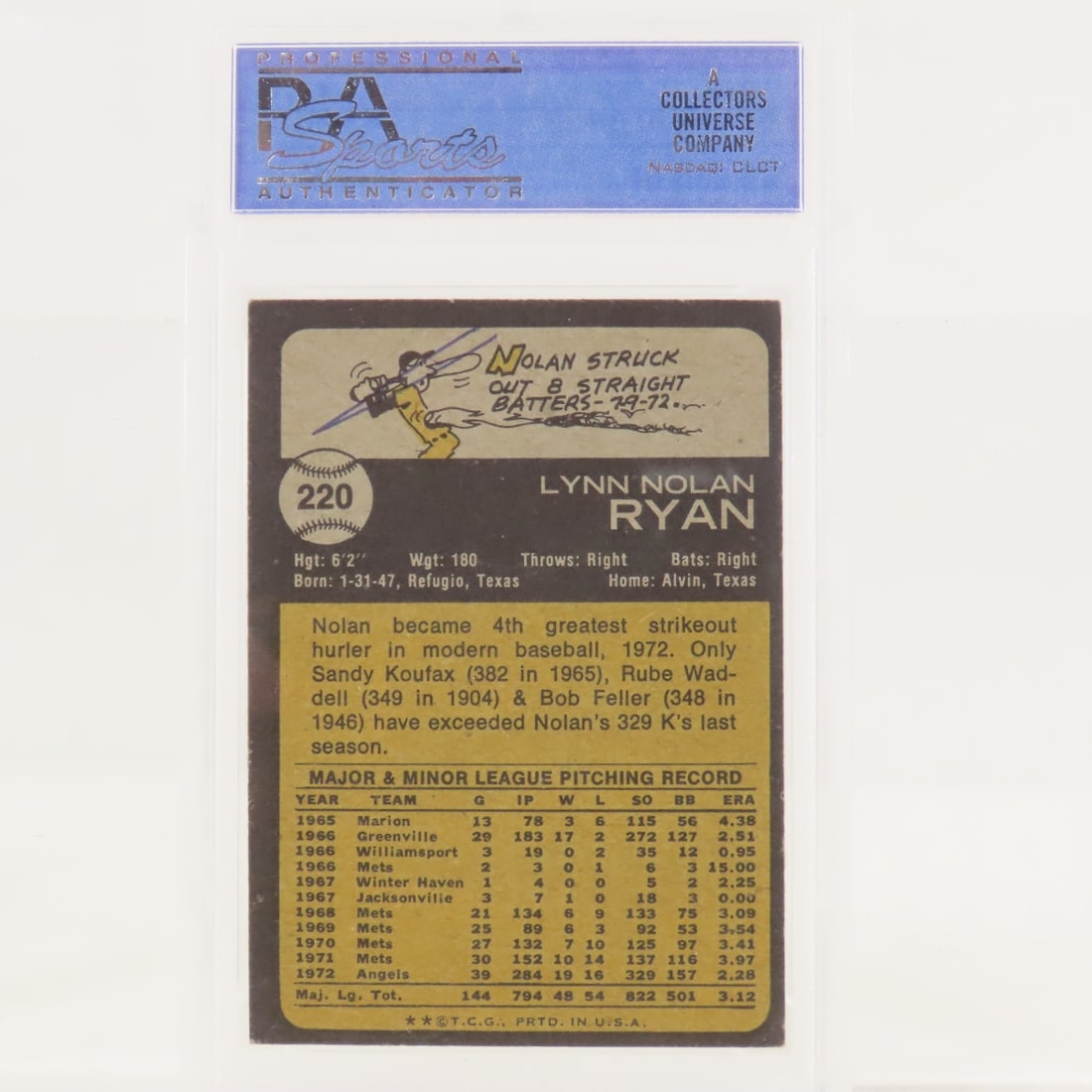 1973 Topps Nolan Ryan #220 PSA 6 EX-MT - 2