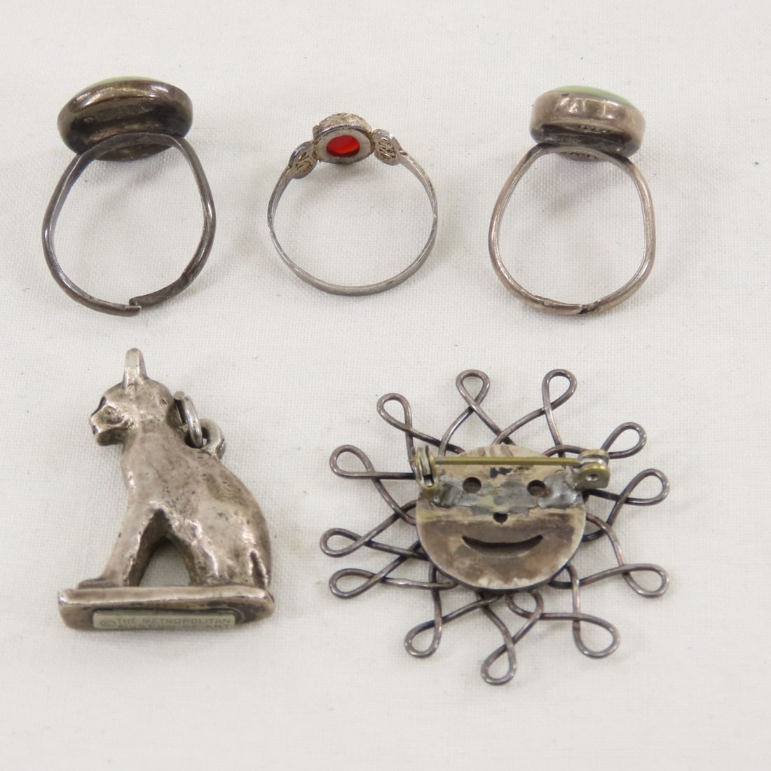 Mexican & Other Silver Jewelry, Some With Stones - 12