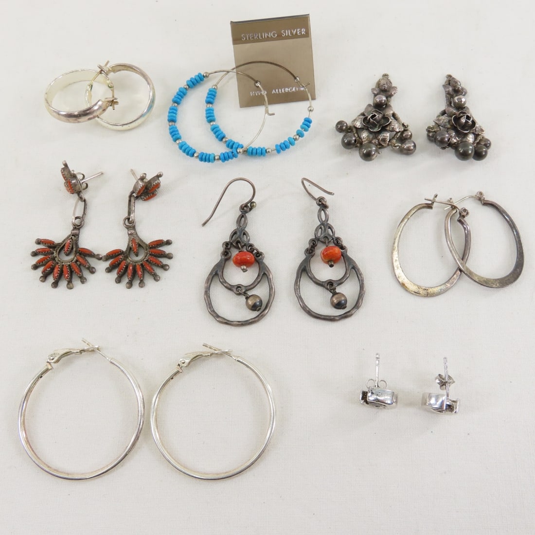 Mexican & Other Silver Jewelry, Some With Stones - 8