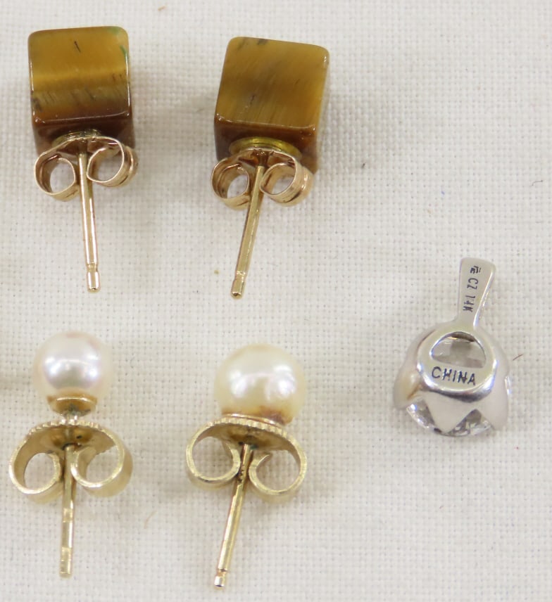 10kt Baby Rings, Earrings & 14kt Mounted Jewelry - 8
