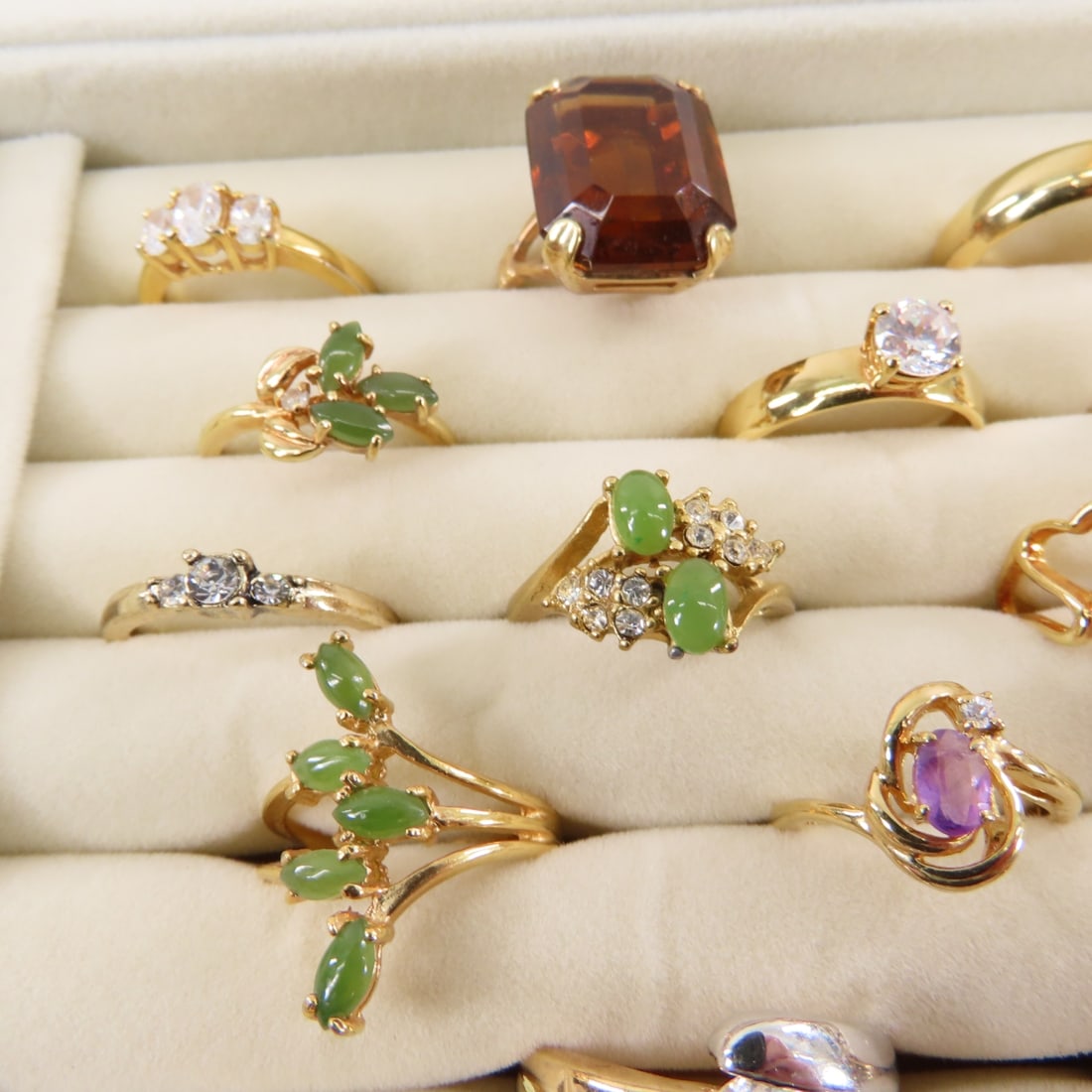 33 Semi-Precious Rings- Some Sterling & HGE - 2