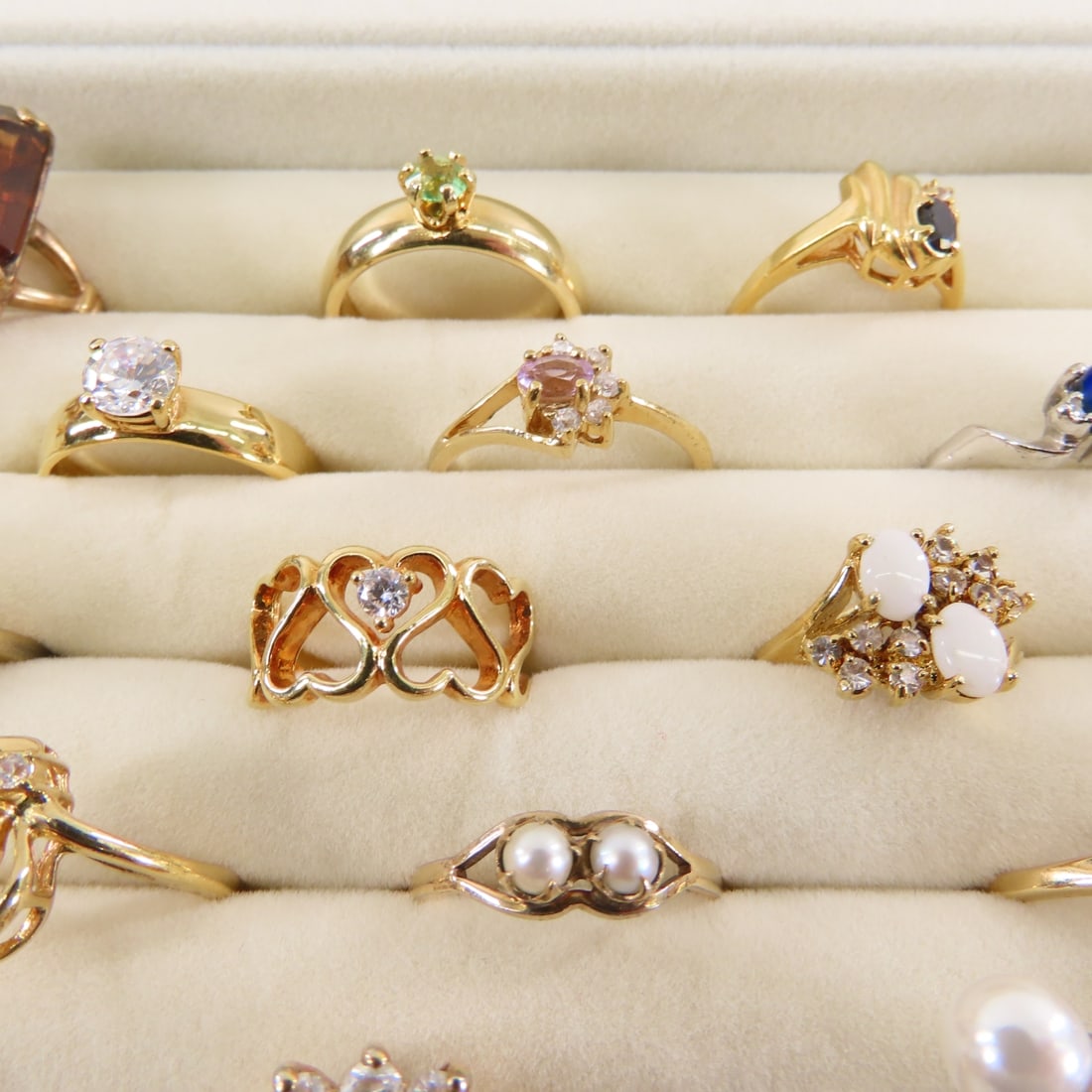 33 Semi-Precious Rings- Some Sterling & HGE - 3