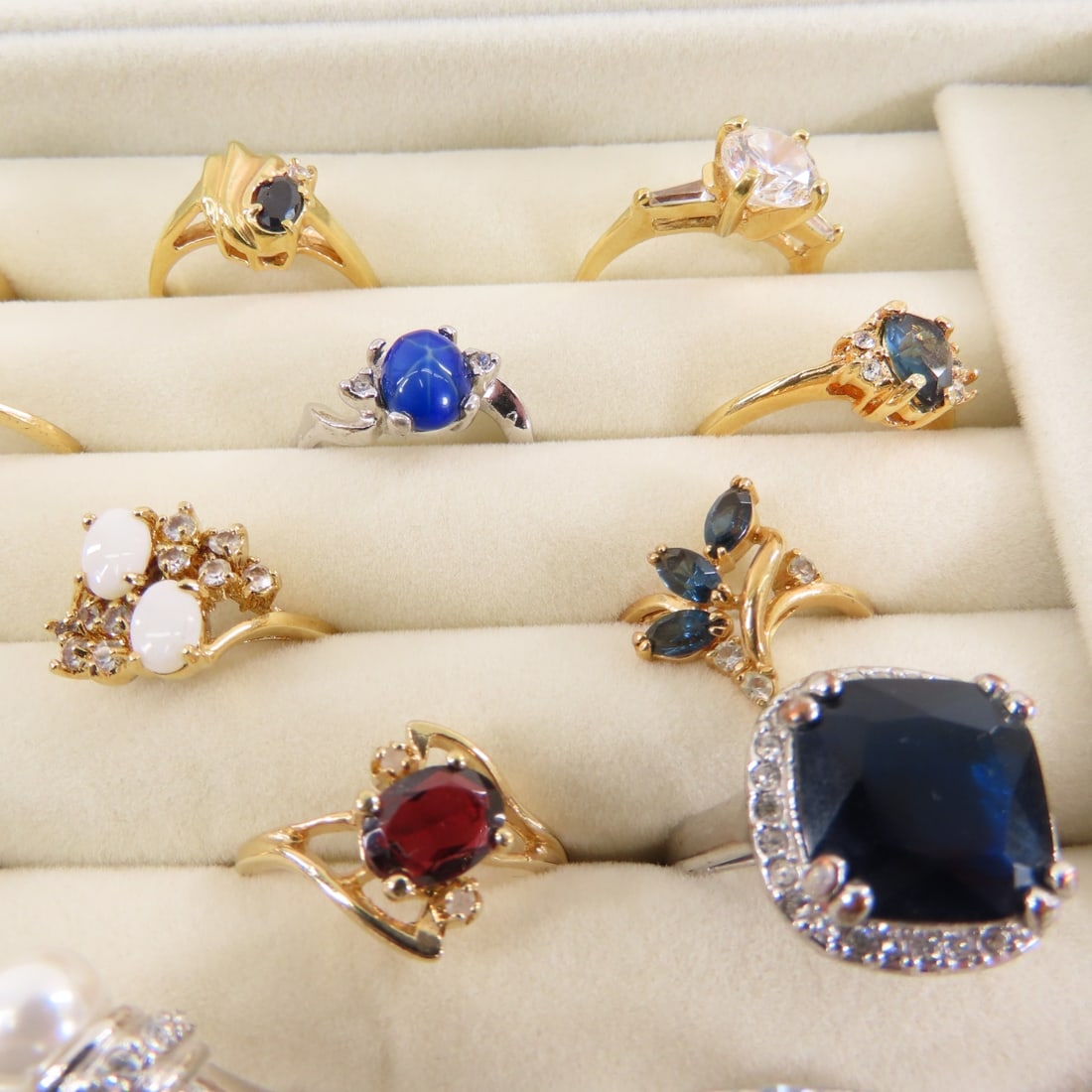33 Semi-Precious Rings- Some Sterling & HGE - 4