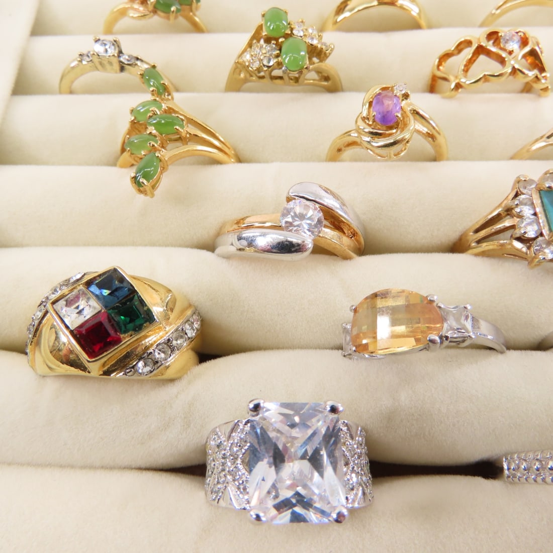 33 Semi-Precious Rings- Some Sterling & HGE - 5