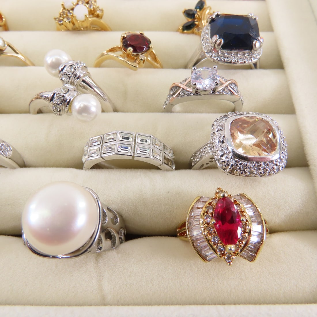 33 Semi-Precious Rings- Some Sterling & HGE - 7