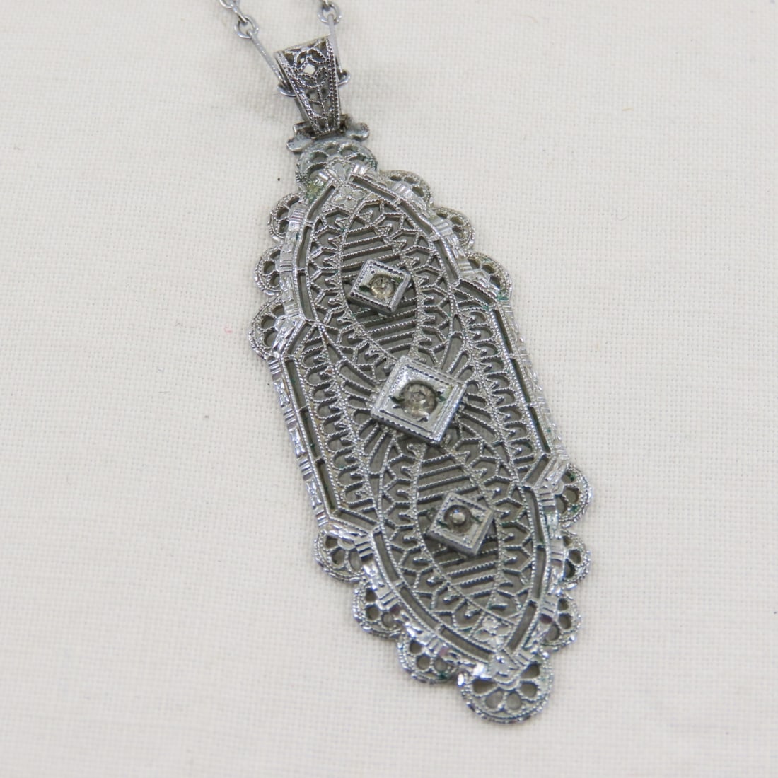Vintage Filigree Jewelry with Sterling Brooch - 17