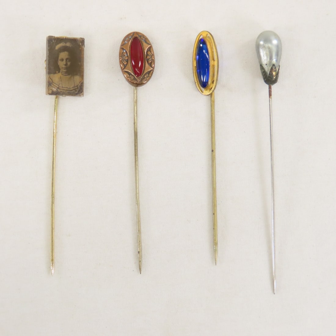 21 Antique Tie Pins: 1 Sterling, 1 Signed CT - 10