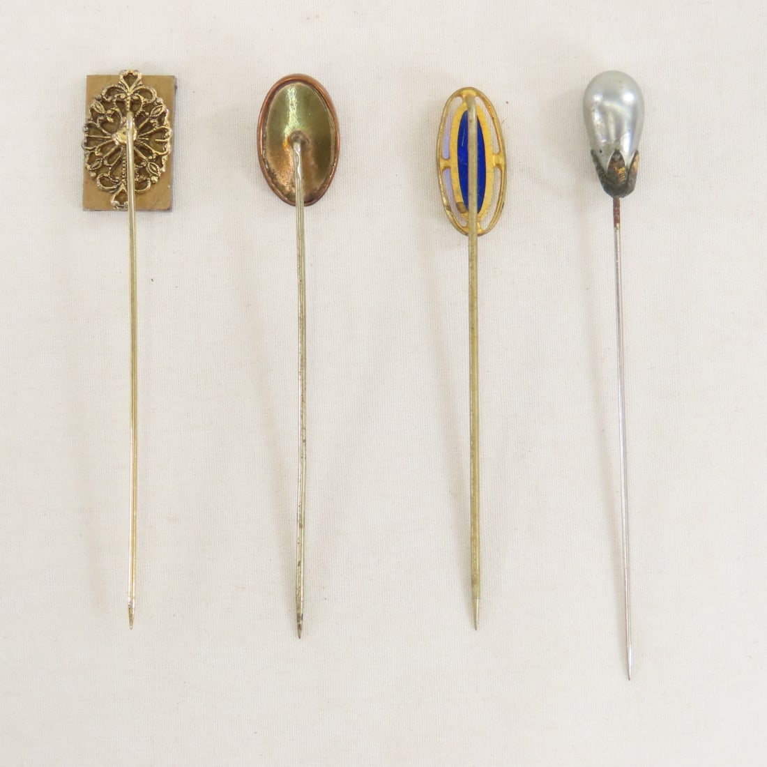 21 Antique Tie Pins: 1 Sterling, 1 Signed CT - 11