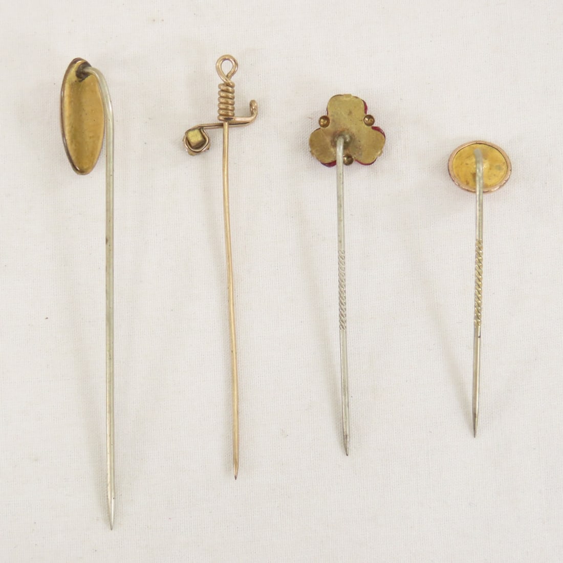 21 Antique Tie Pins: 1 Sterling, 1 Signed CT - 13