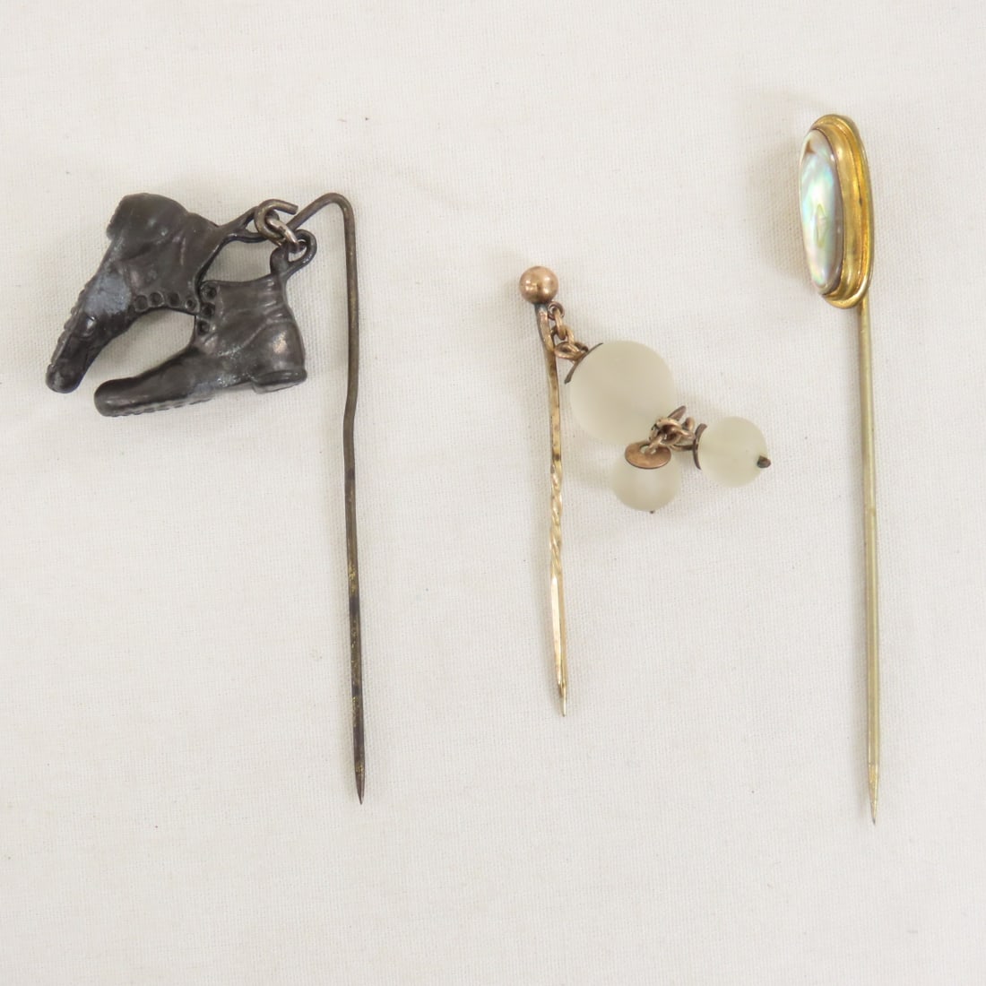 21 Antique Tie Pins: 1 Sterling, 1 Signed CT - 14