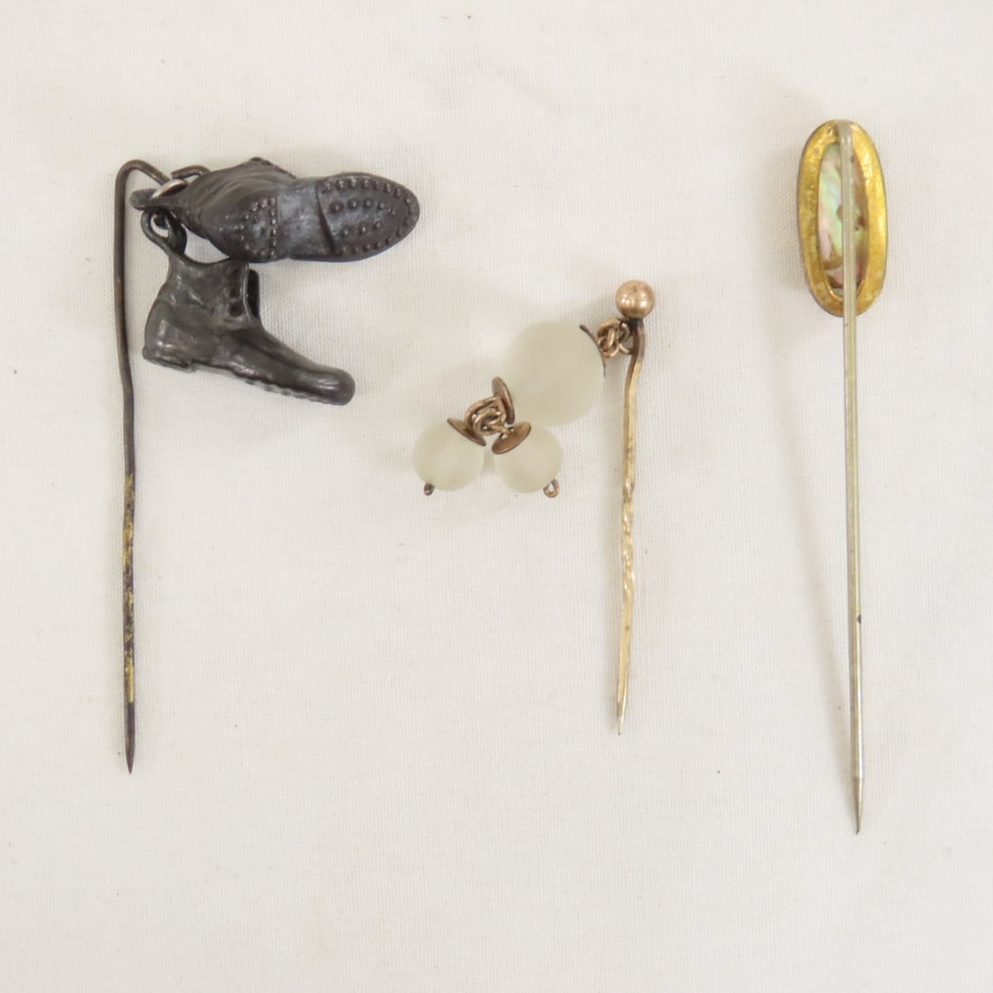 21 Antique Tie Pins: 1 Sterling, 1 Signed CT - 15