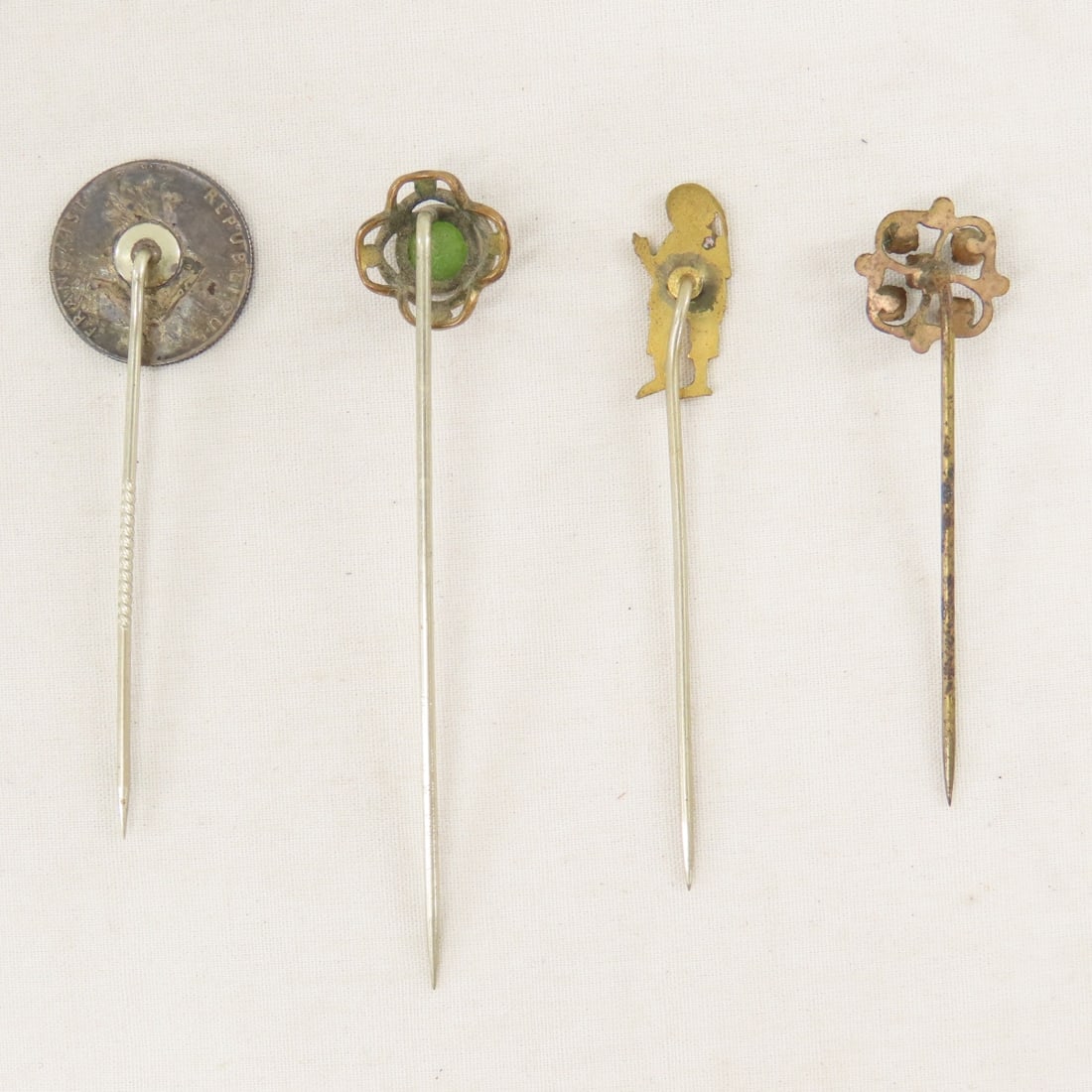 21 Antique Tie Pins: 1 Sterling, 1 Signed CT - 7