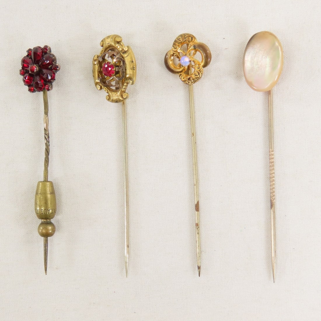 21 Antique Tie Pins: 1 Sterling, 1 Signed CT - 8